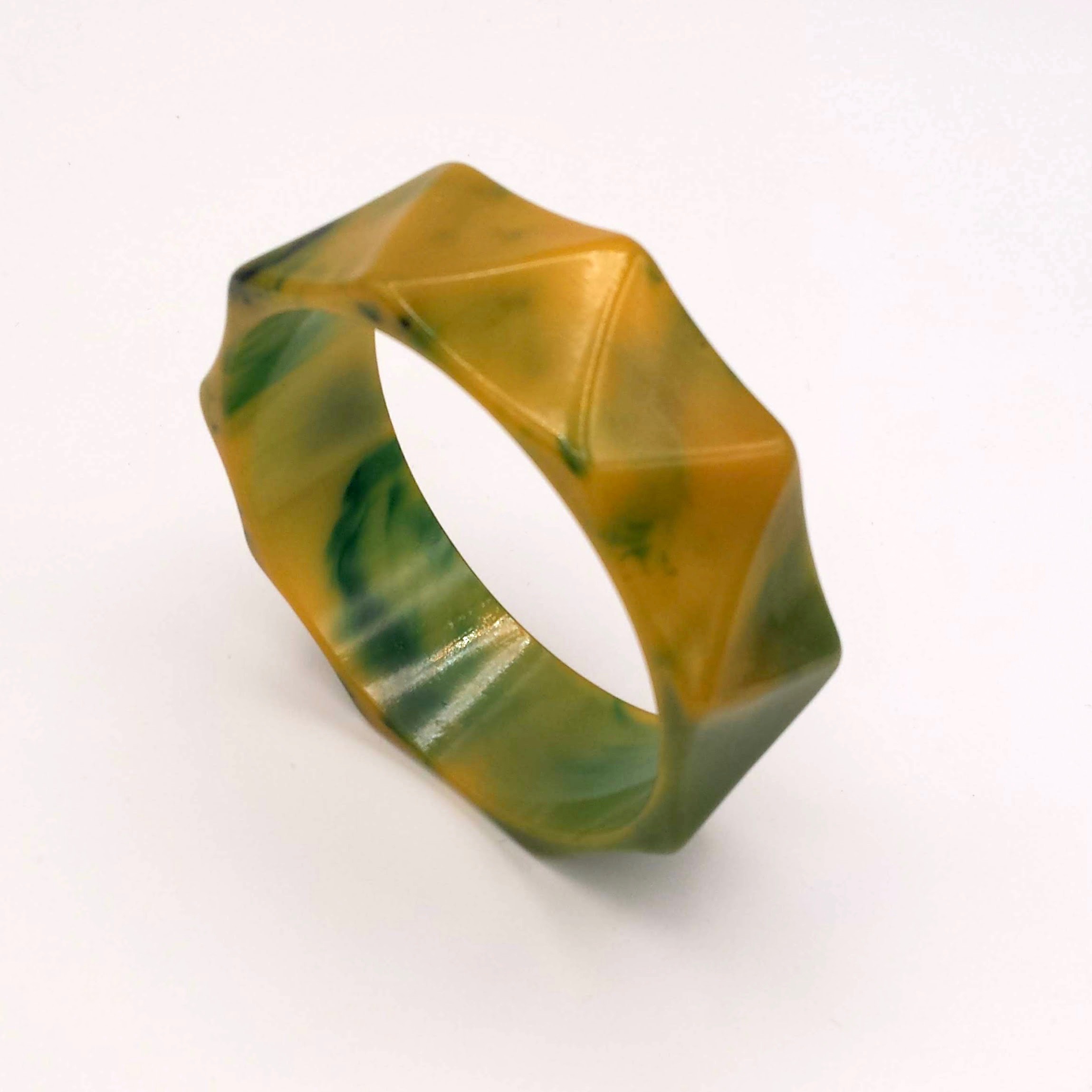 Green and Yellow Bakelite Bangle