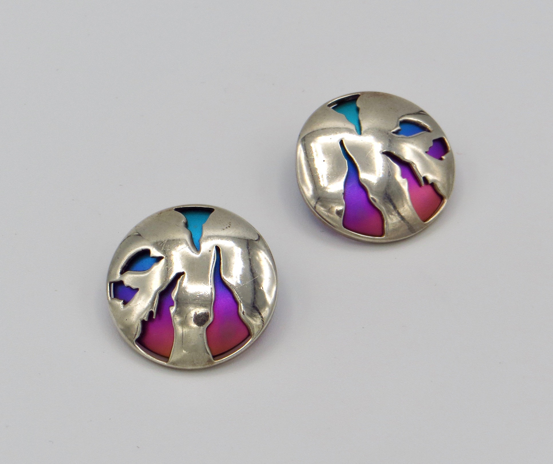 Silver Multichrome Earrings