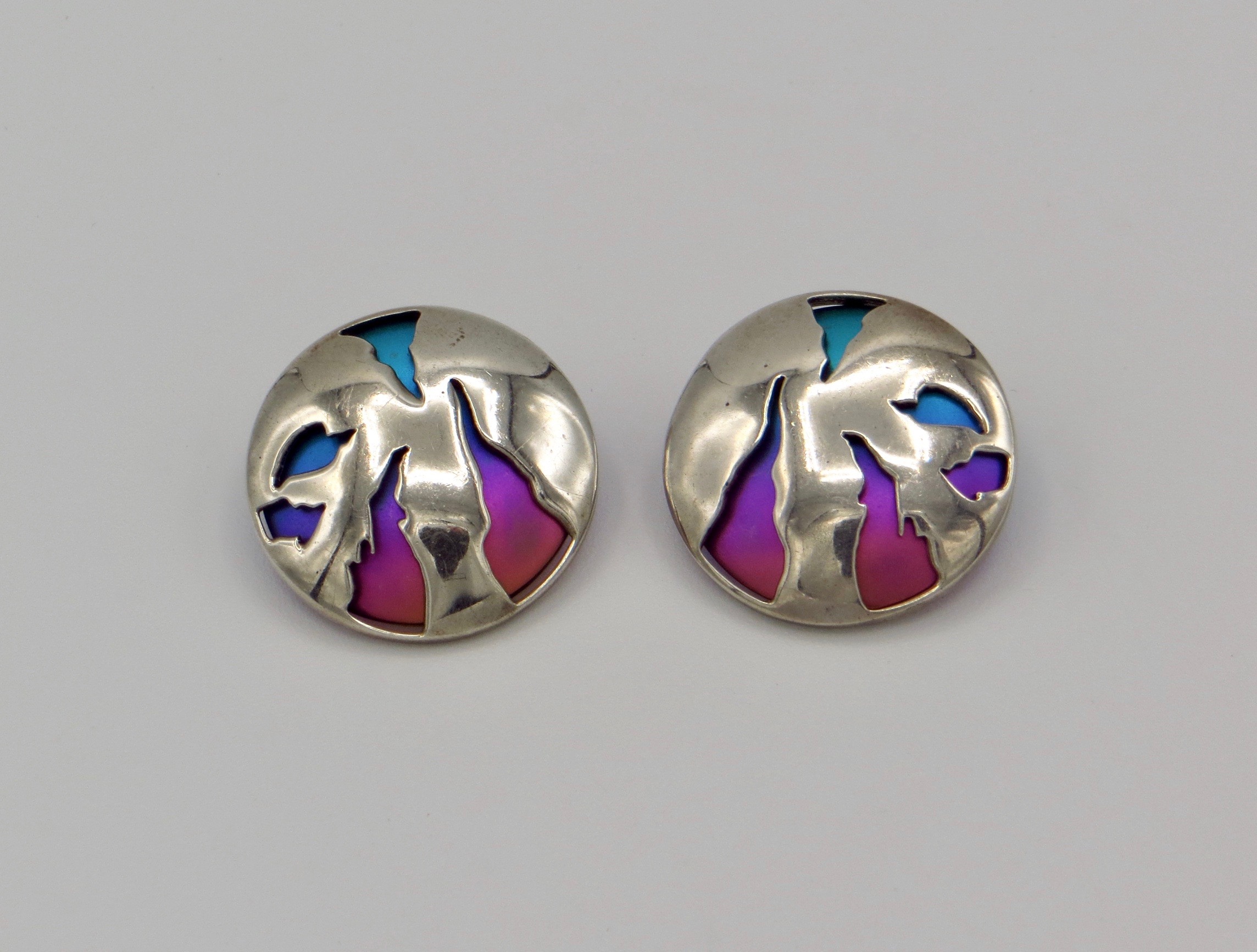 Silver Multichrome Earrings