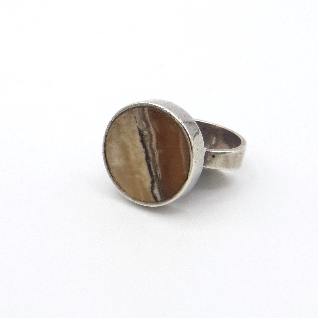 Silver and Agate Ring