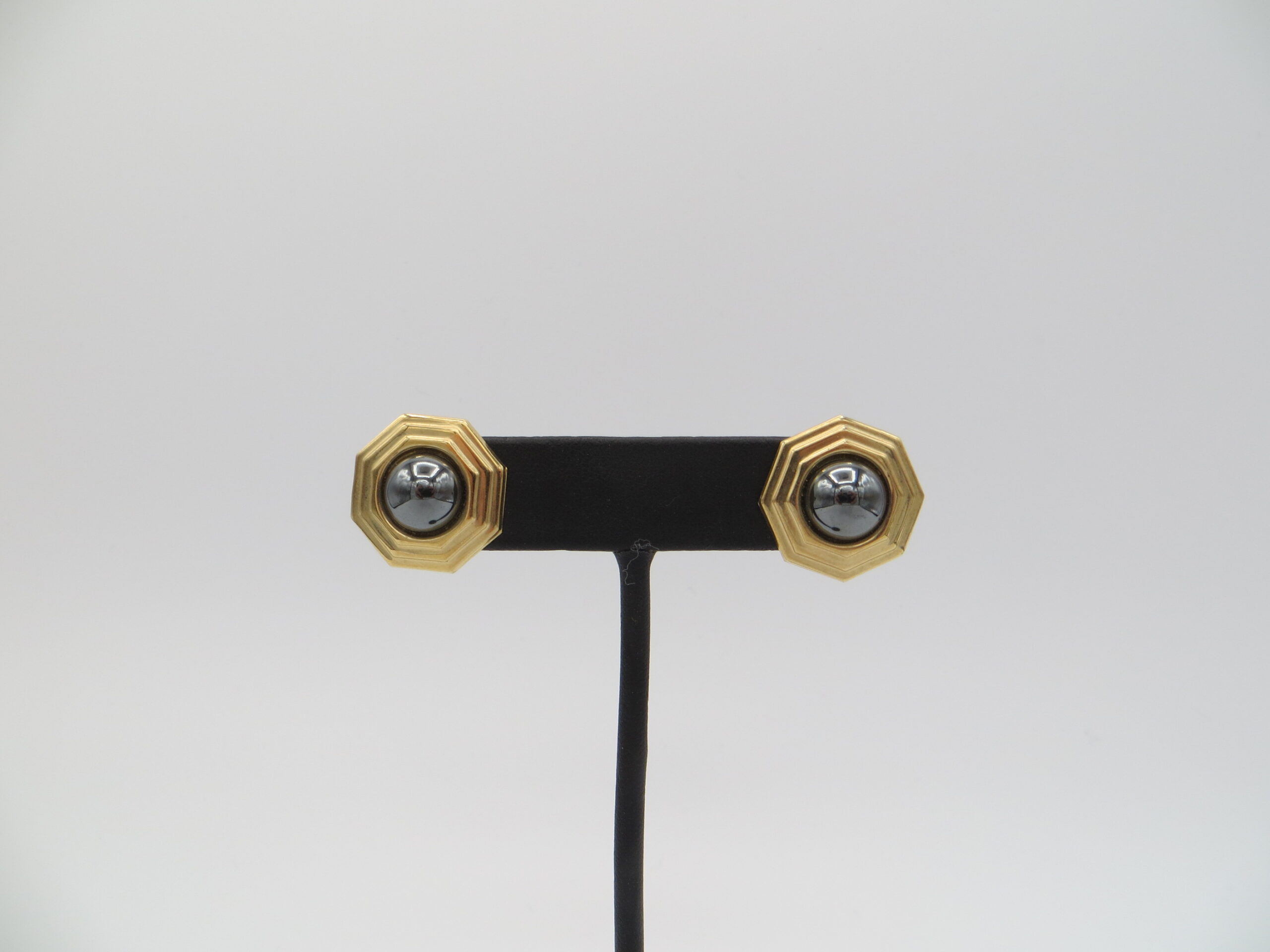 Gold & Hematite Earrings