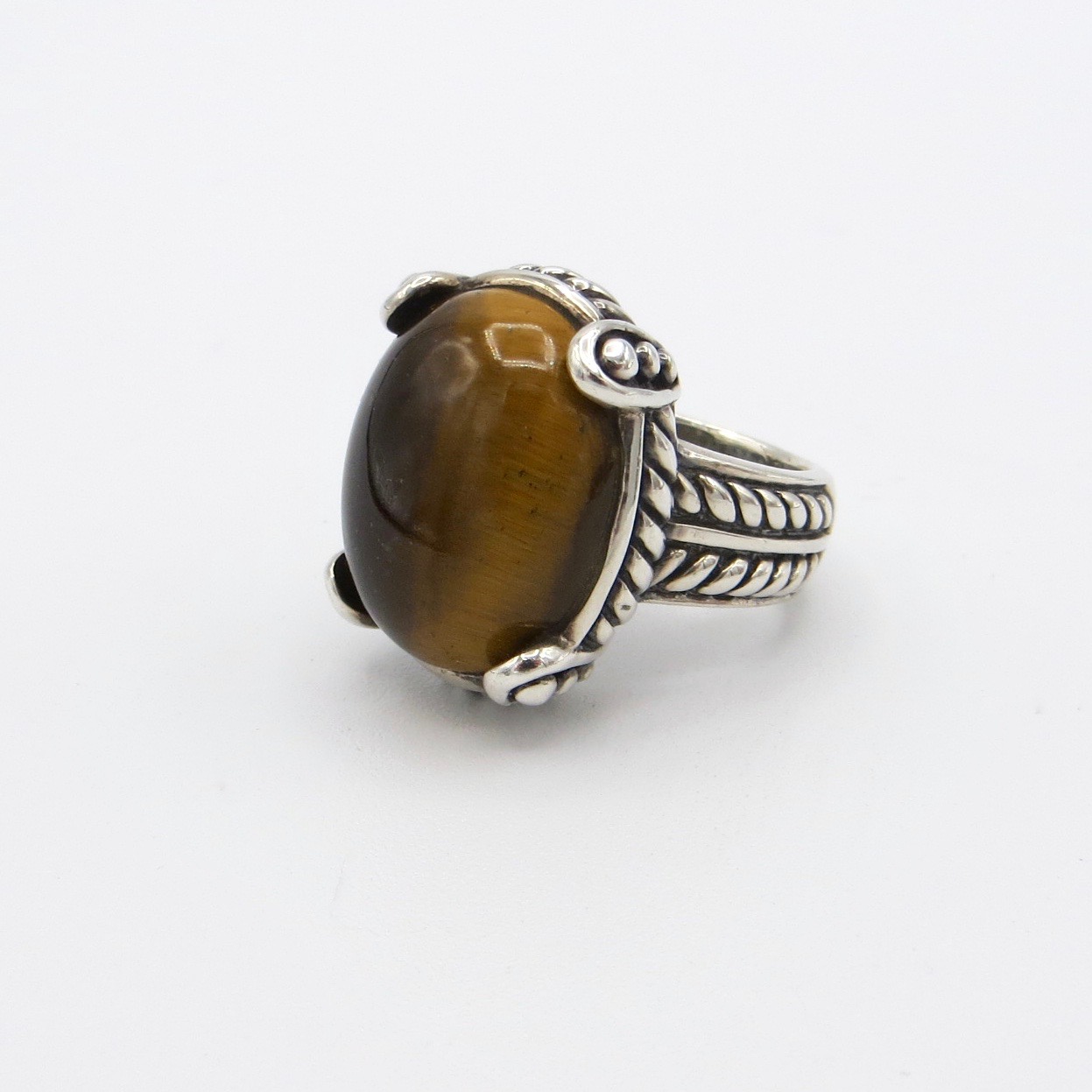 Silver Tiger's Eye Ring