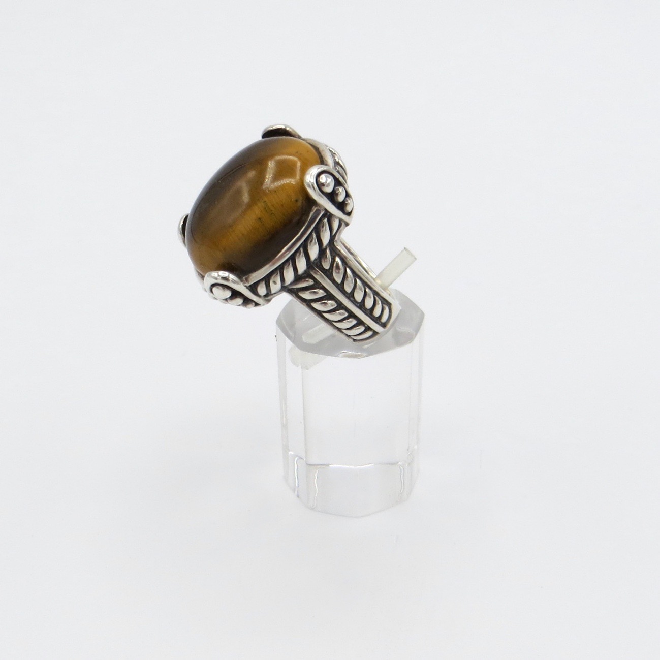 Silver Tiger's Eye Ring