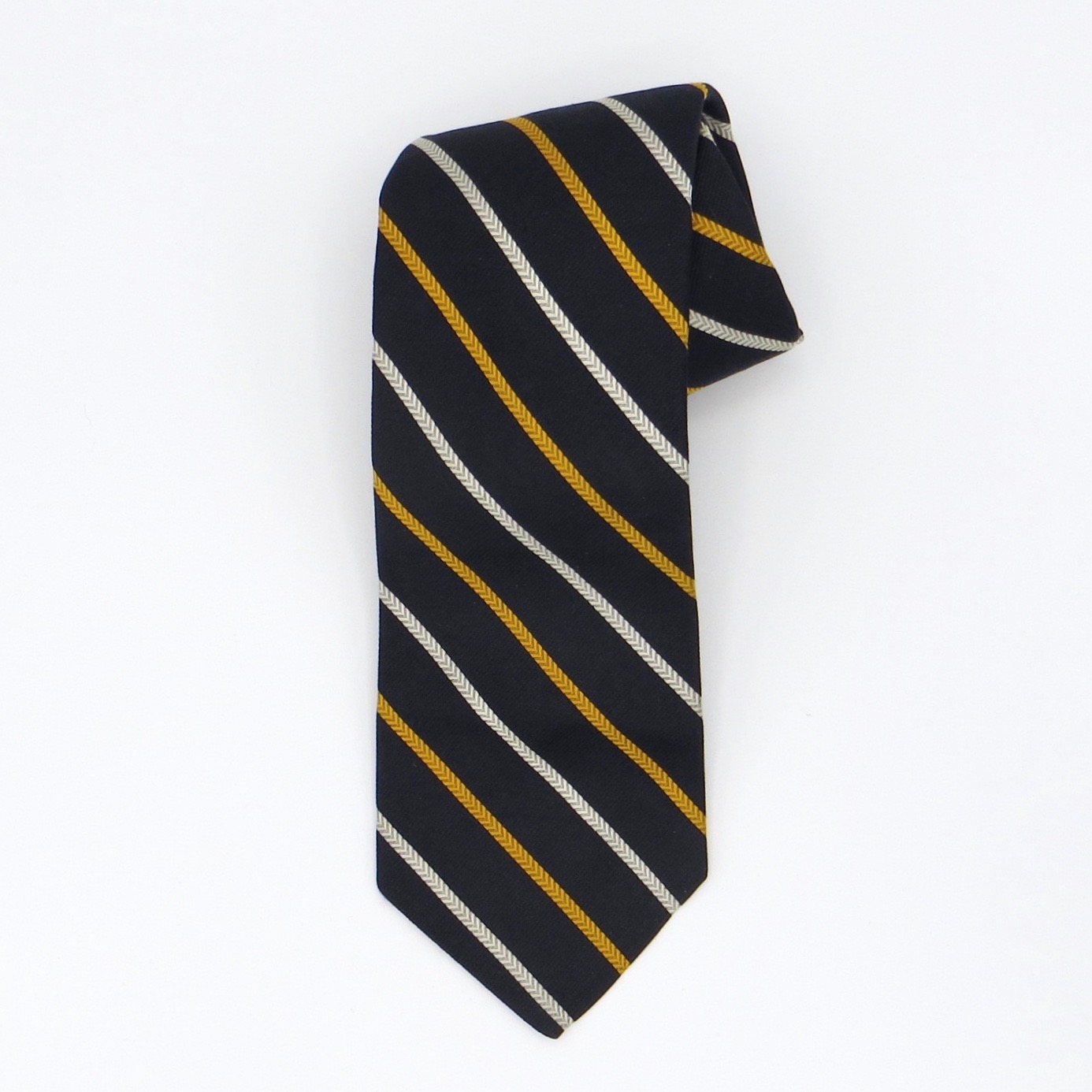 Yellow, White & Navy Striped Liberty Tie