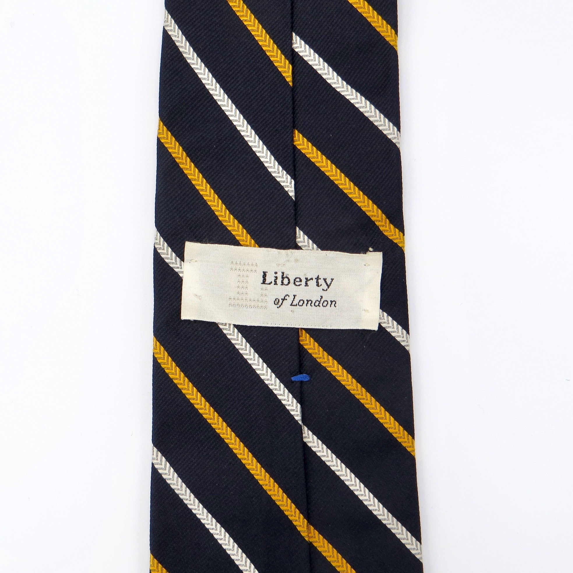 Yellow, White & Navy Striped Liberty Tie
