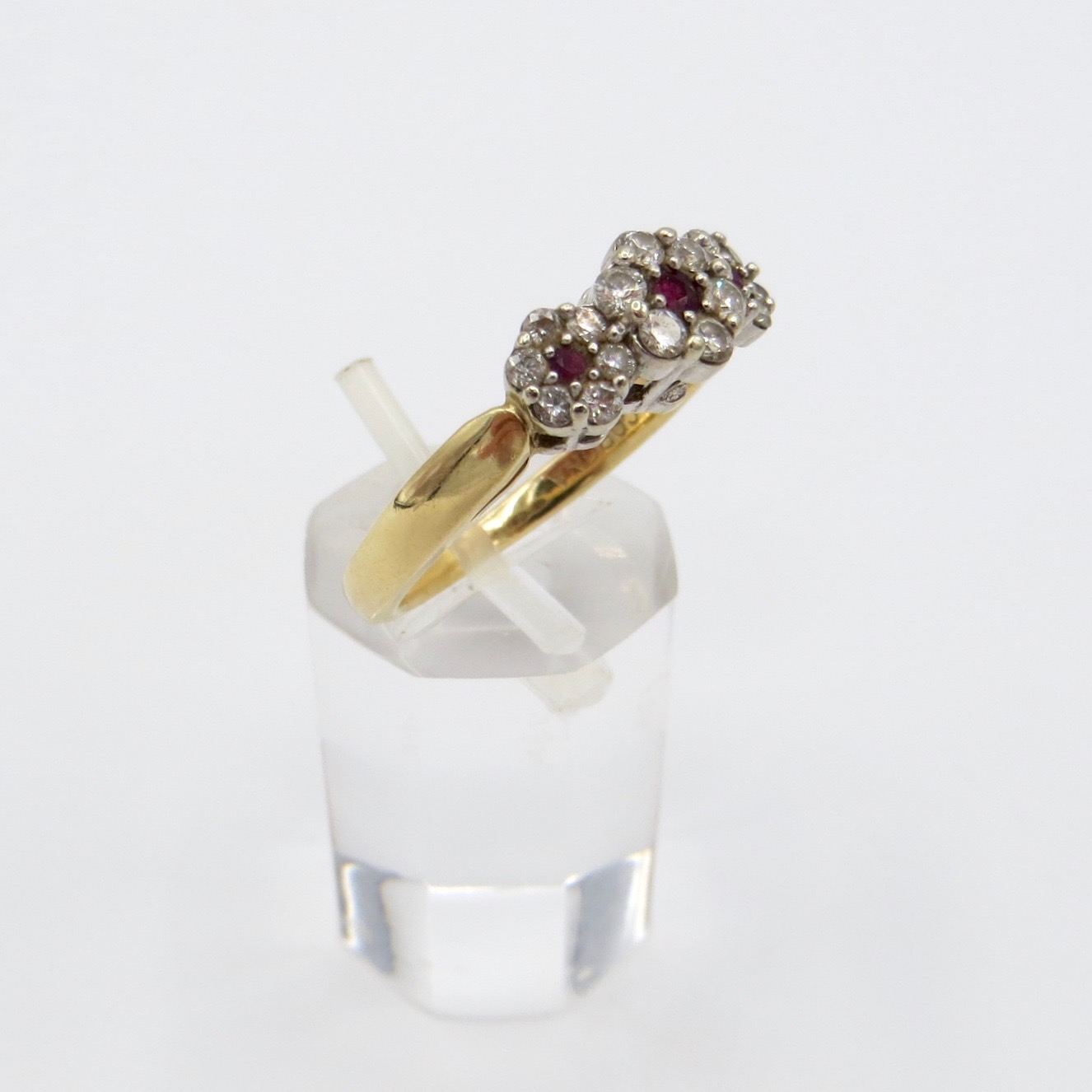 Ruby & Diamond Floral Ring