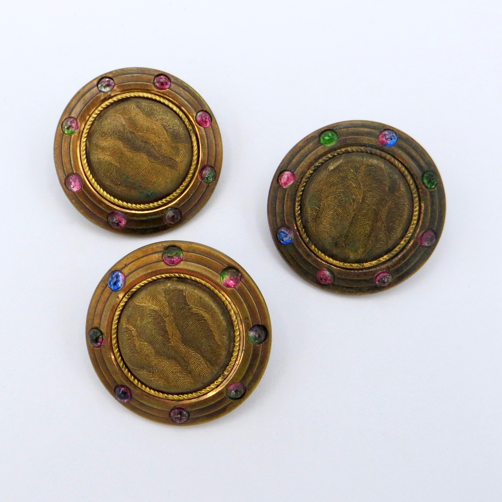 Three Rhinestone Buttons