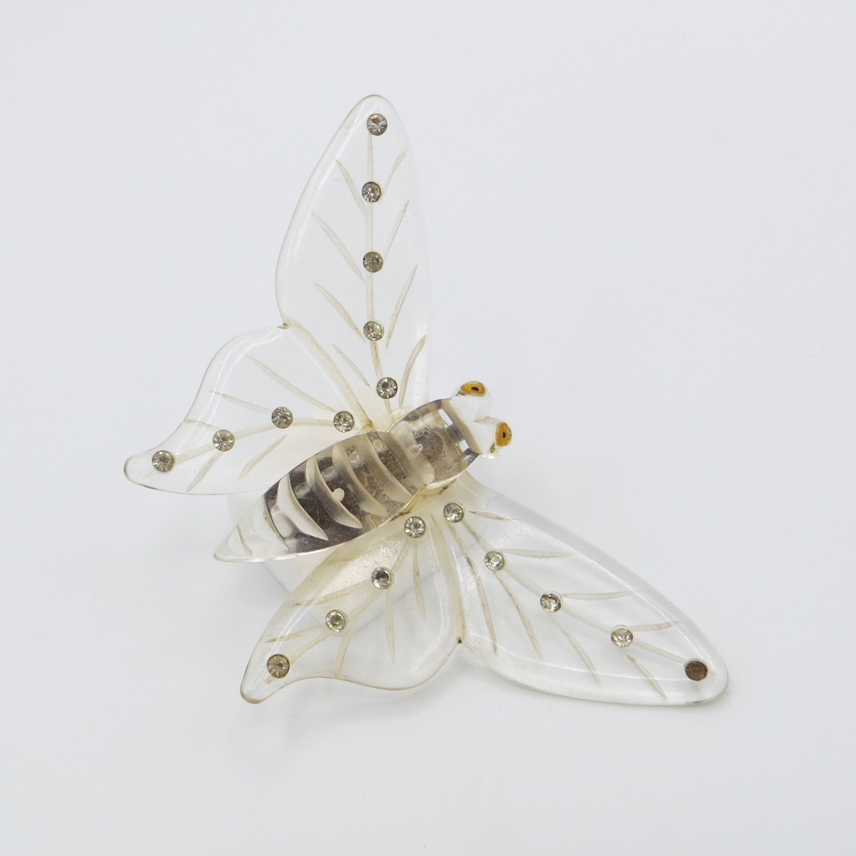 Lucite Moth Brooch