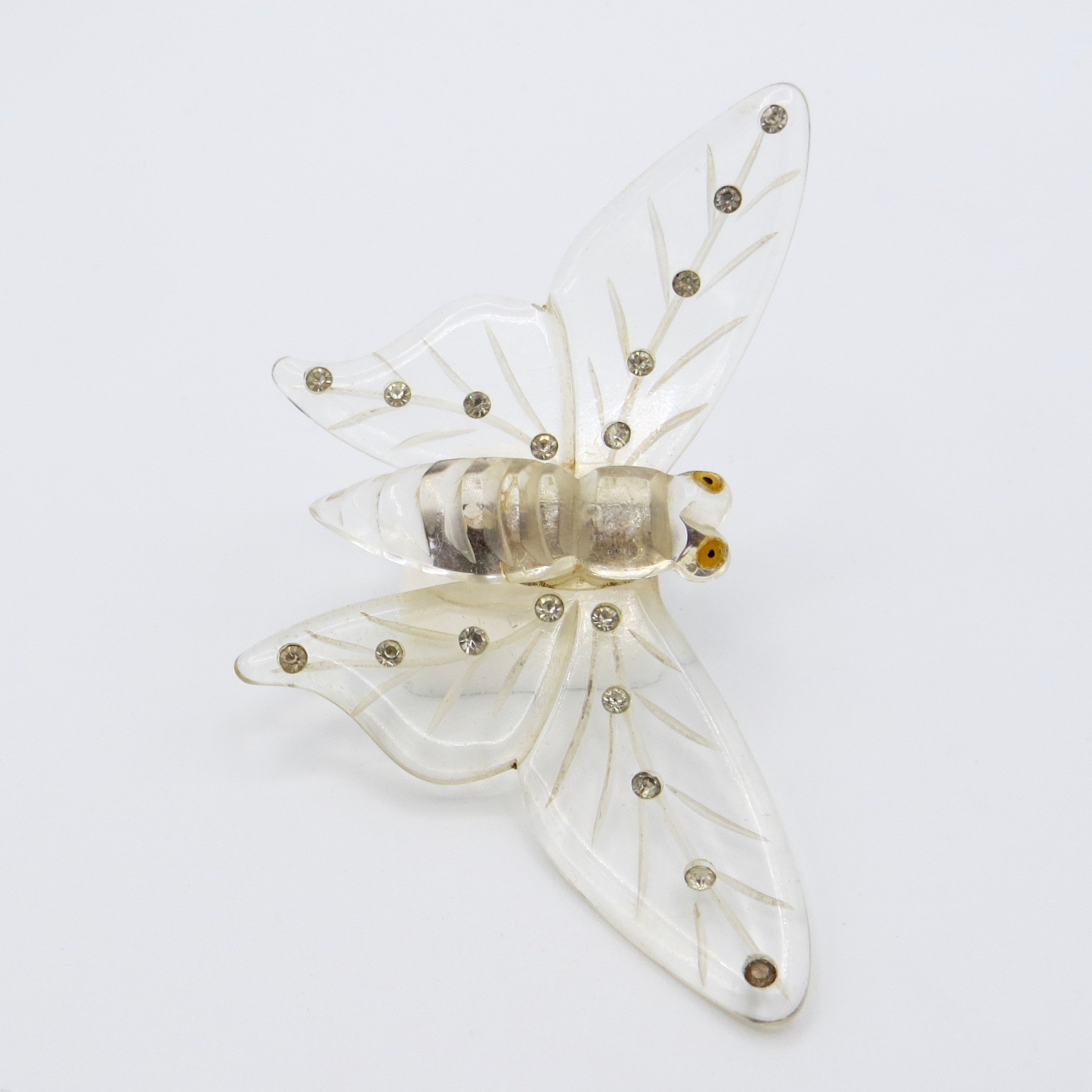 Lucite Moth Brooch