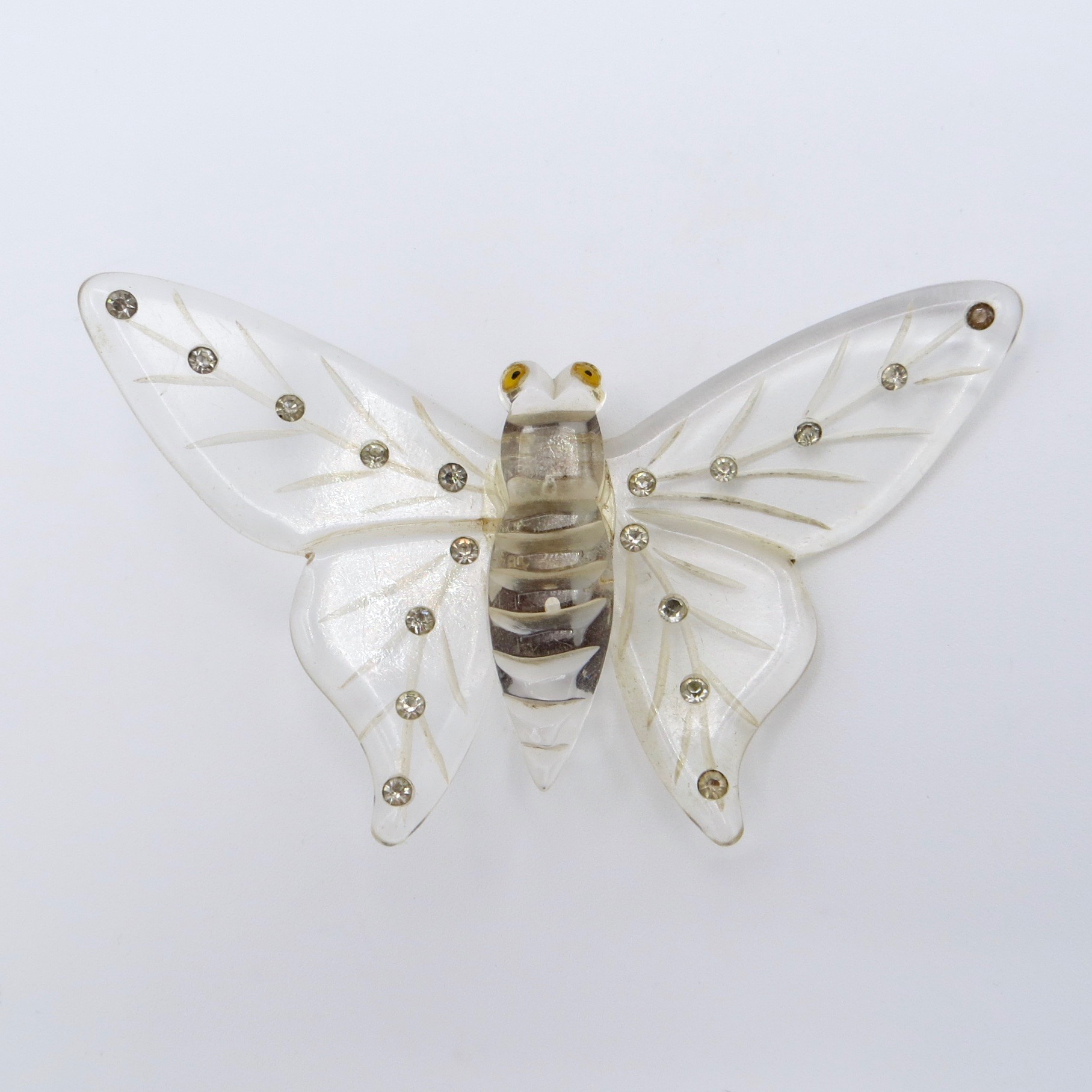 Lucite Moth Brooch