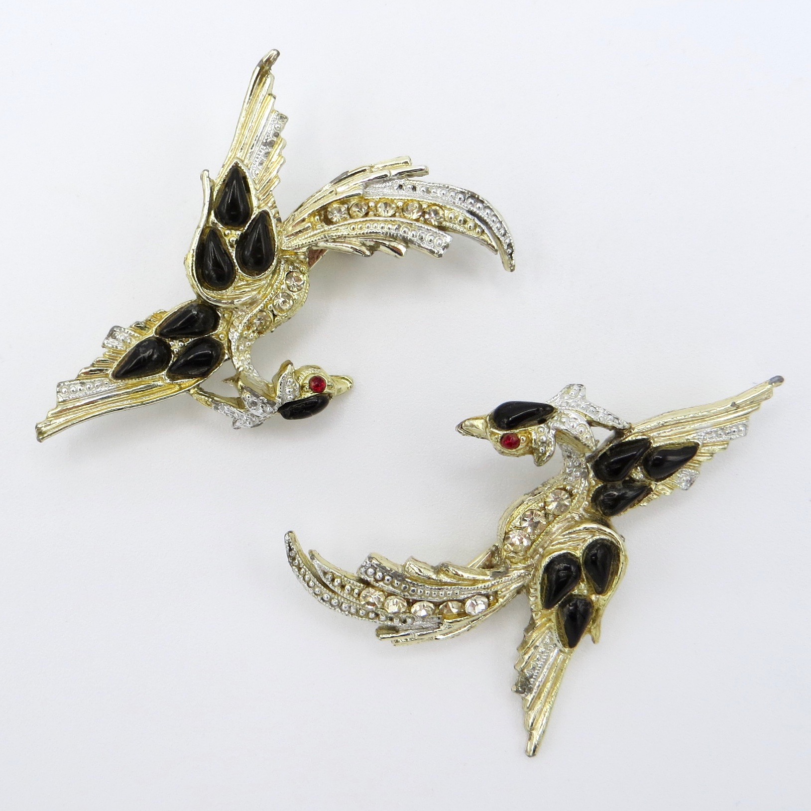 Pair of Bird Brooches