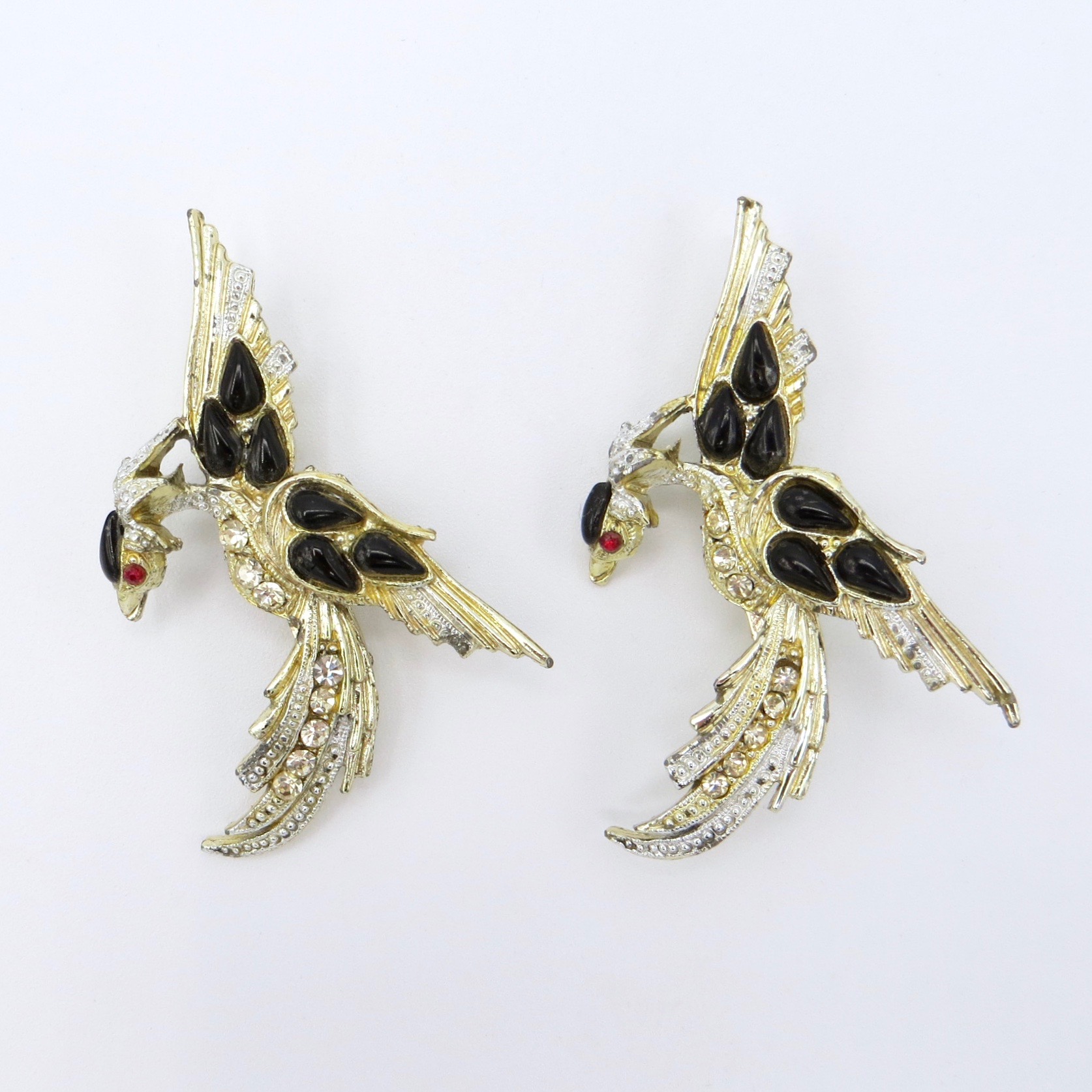 Pair of Bird Brooches