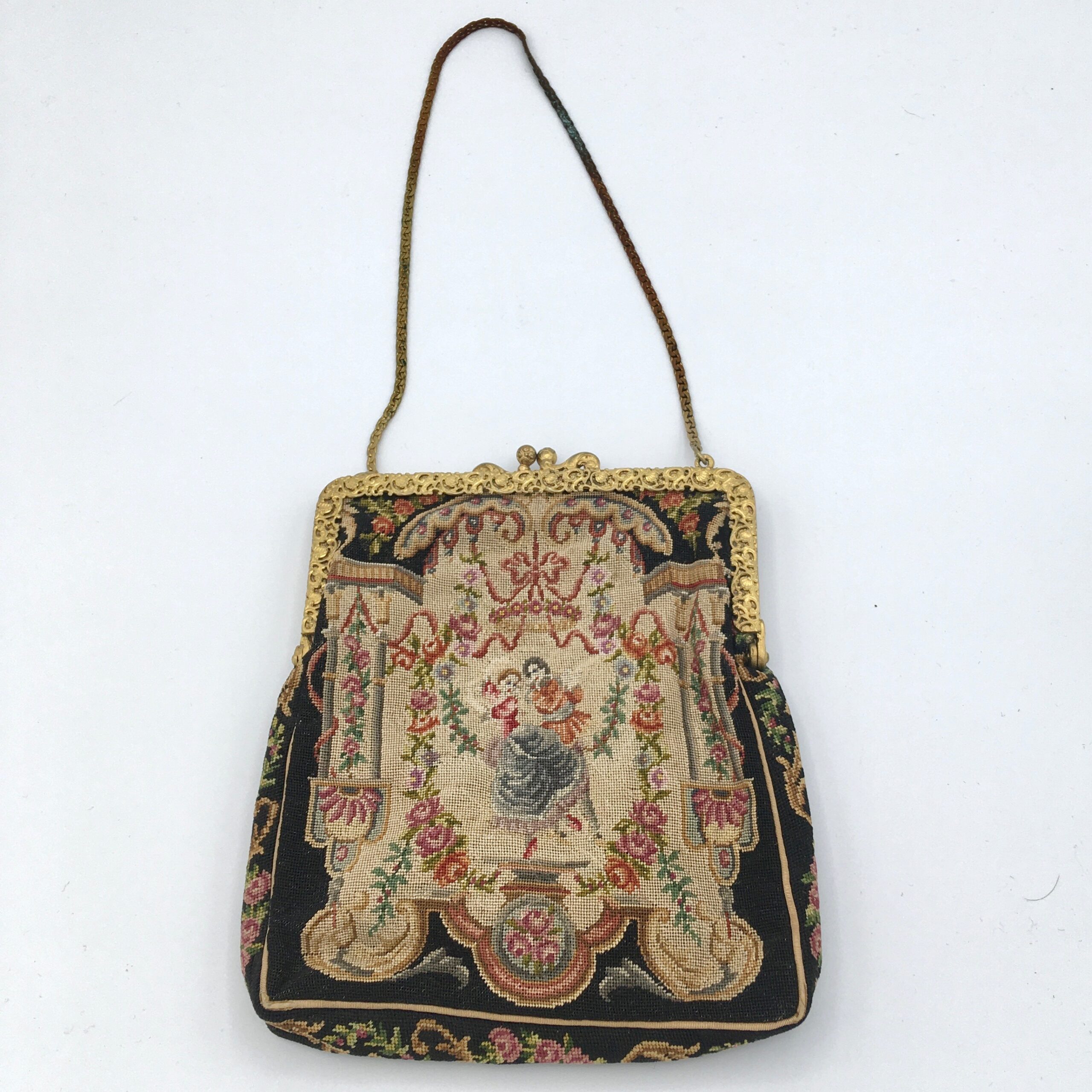 Early 20th Century Needlepoint Purse