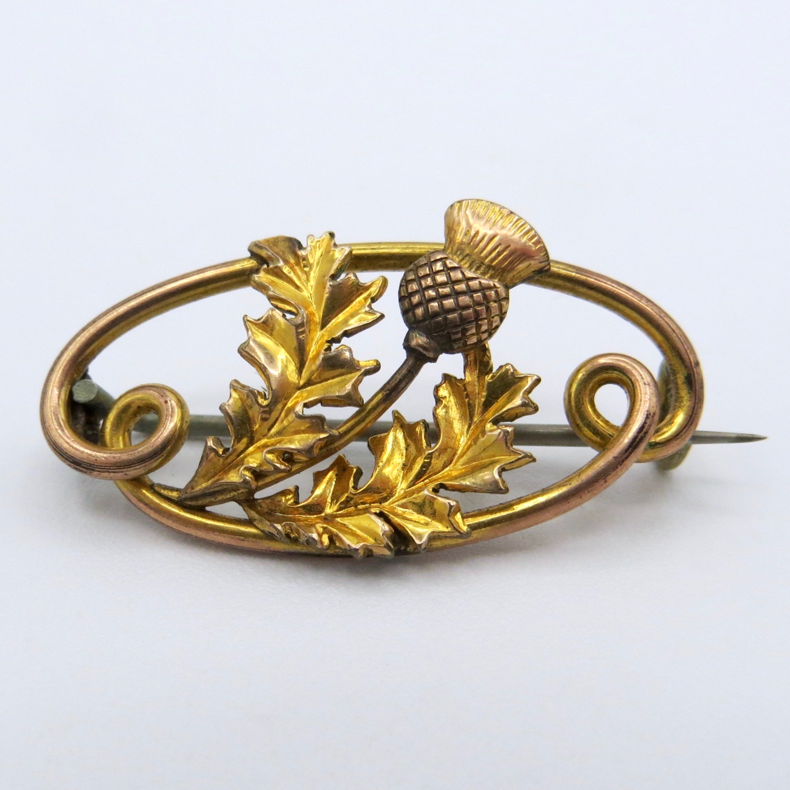 Gold-Filled Thistle Brooch