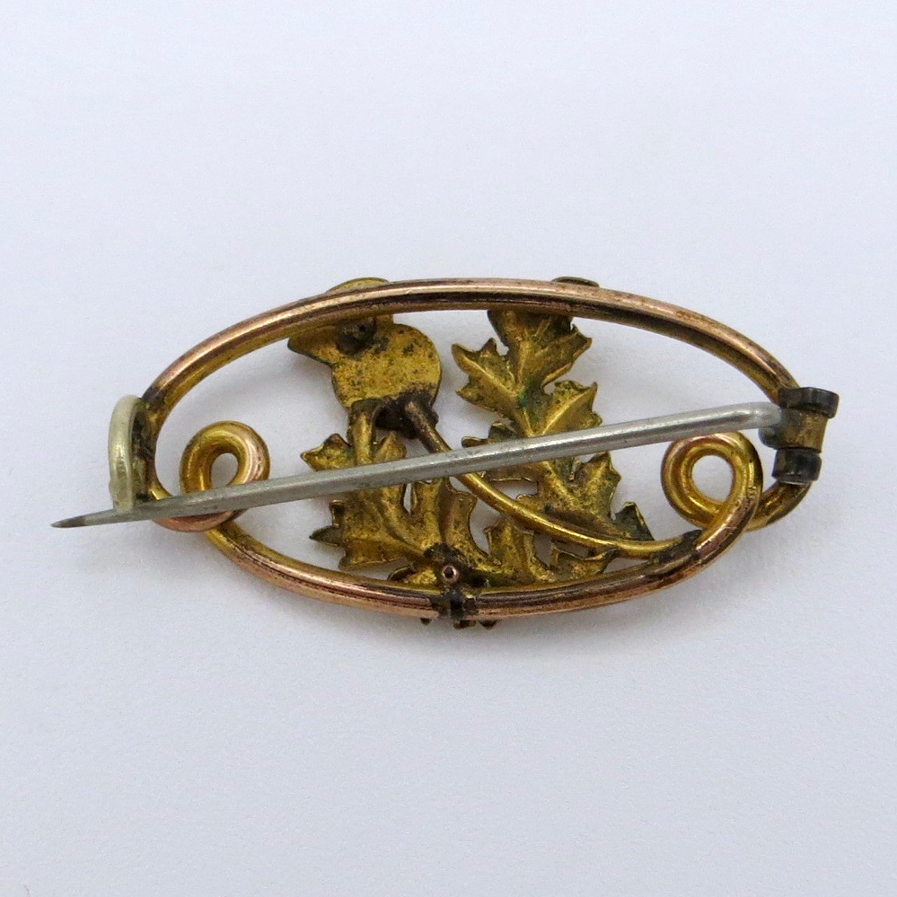 Gold-Filled Thistle Brooch