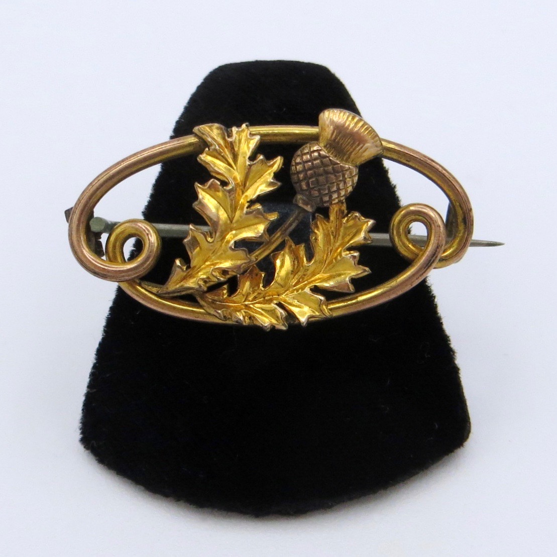Gold-Filled Thistle Brooch