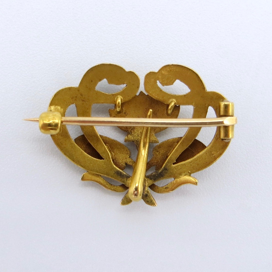 Art Nouveau-Style Lily Watch Pin