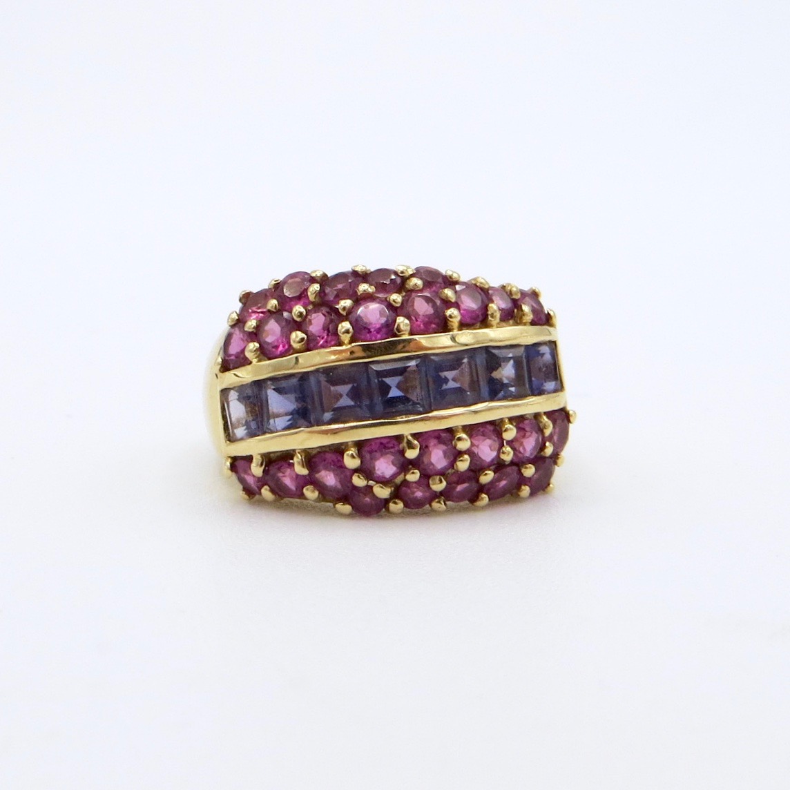 Iolite & Garnet Ring