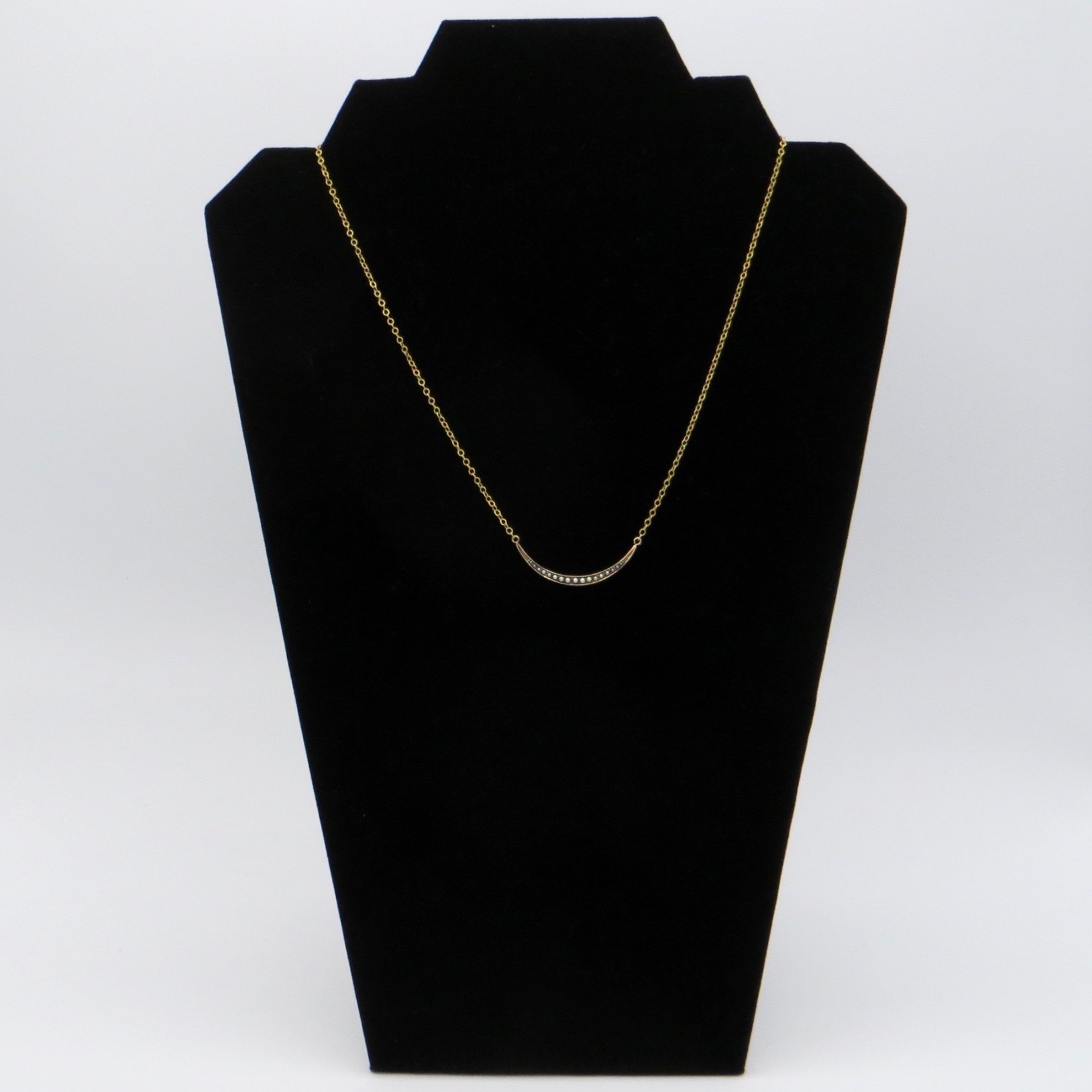 14kt Gold & Pearl Crescent Moon Layering Necklace (GF Chain)