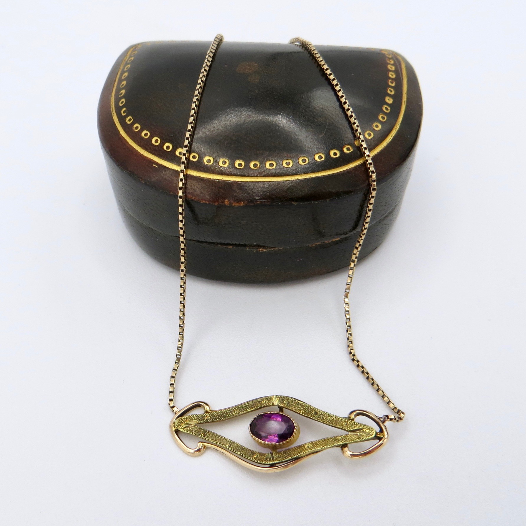 10kt Gold & Amethyst Necklace (10kt Chain)