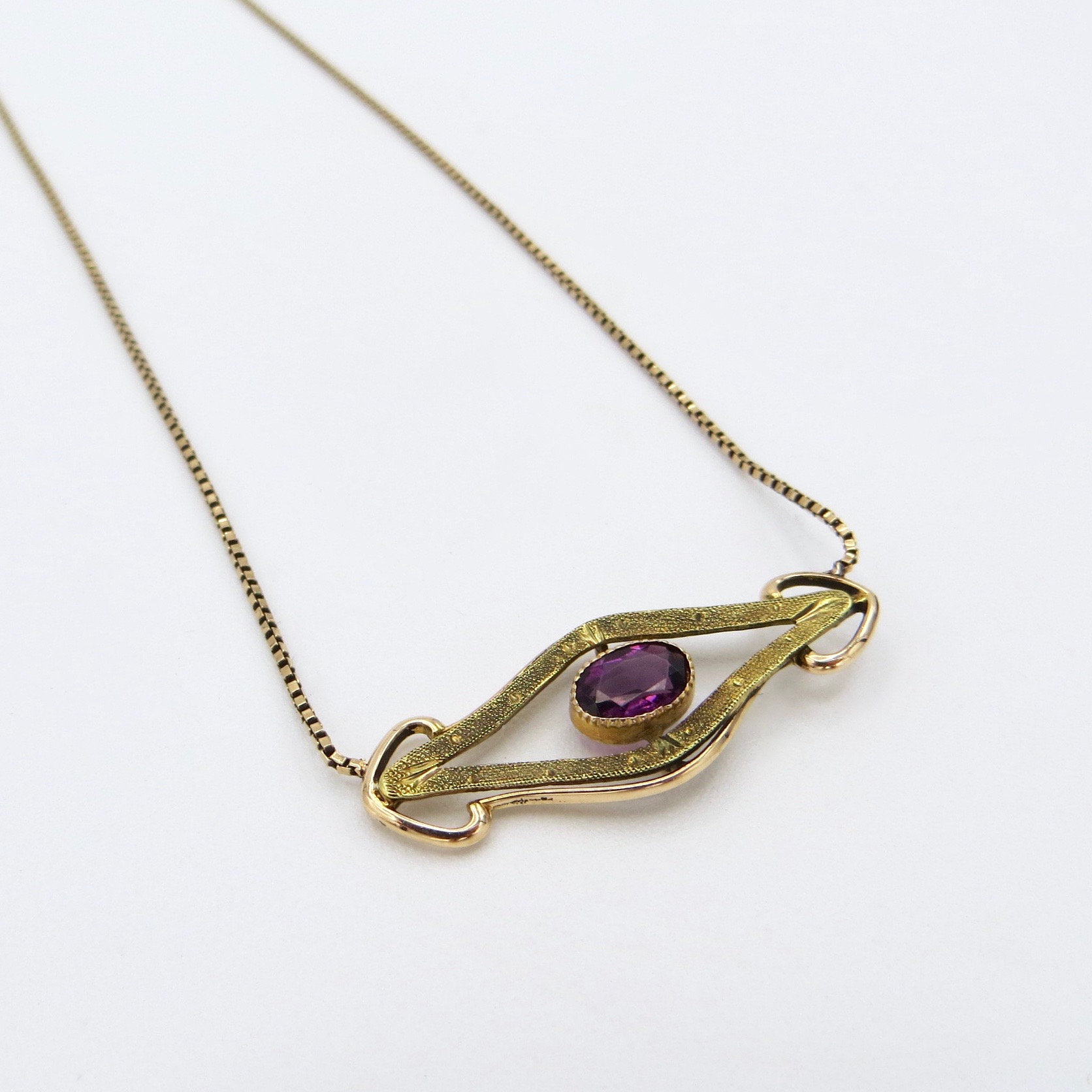 10kt Gold & Amethyst Necklace (10kt Chain)