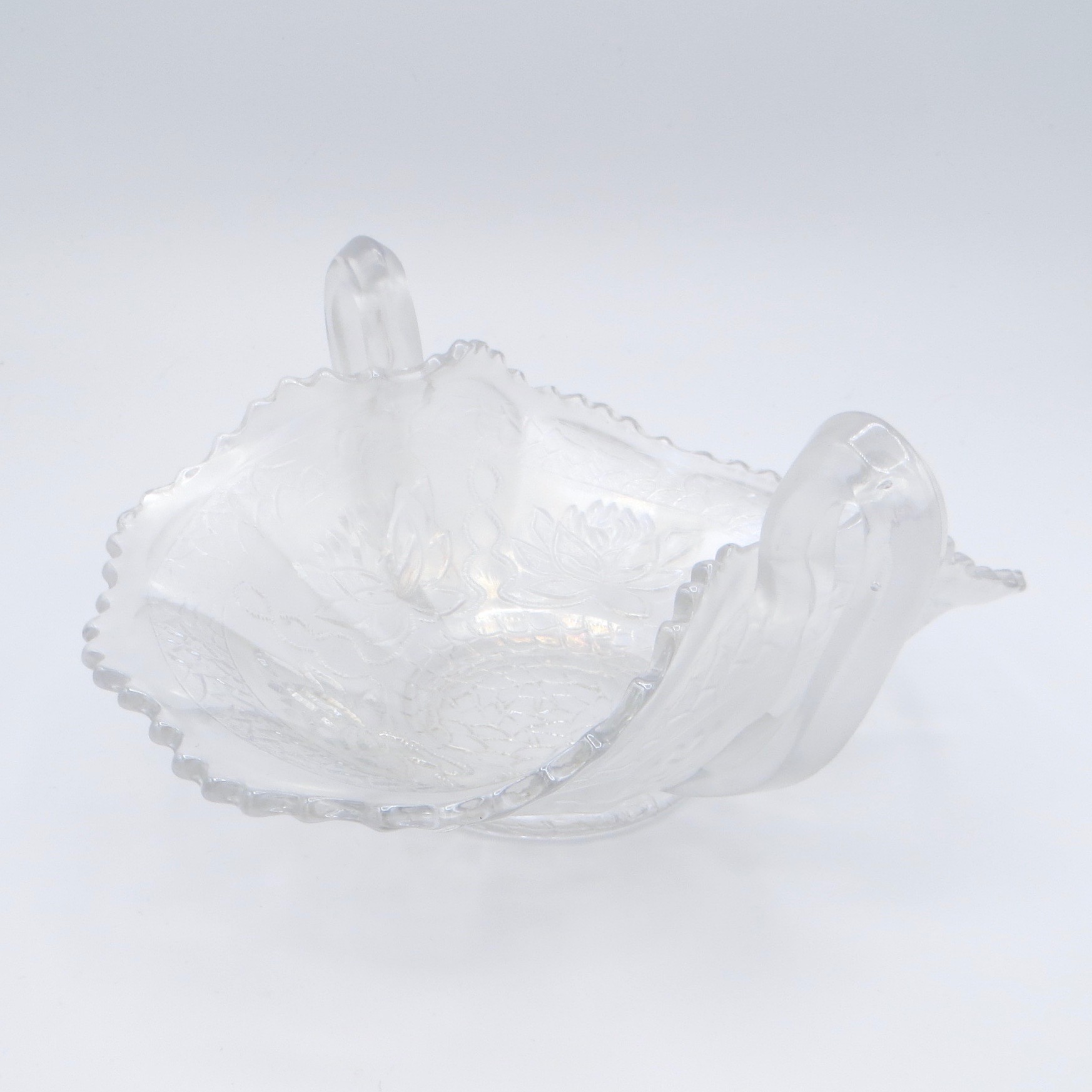 Rare White Carnival Glass Dish