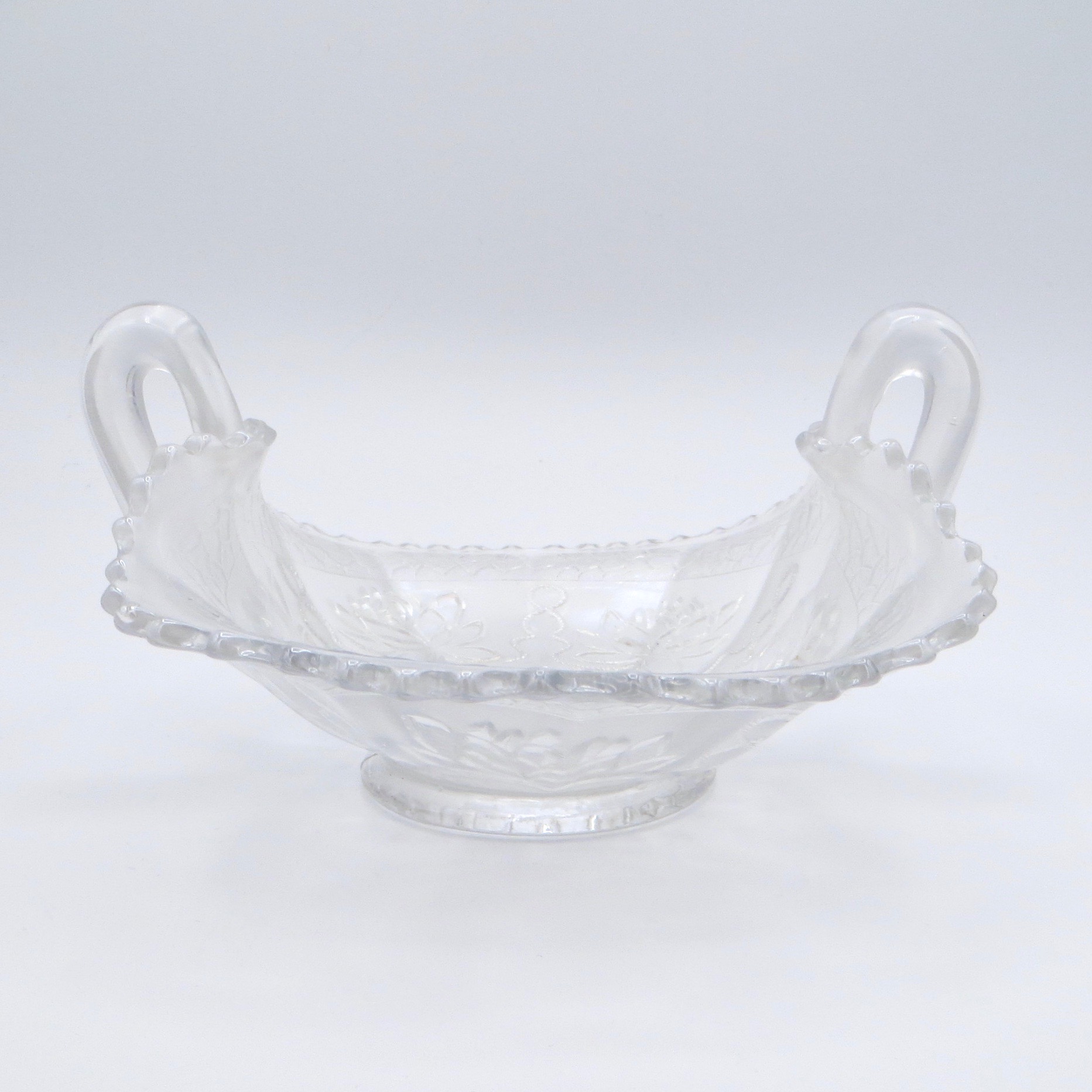 Rare White Carnival Glass Dish