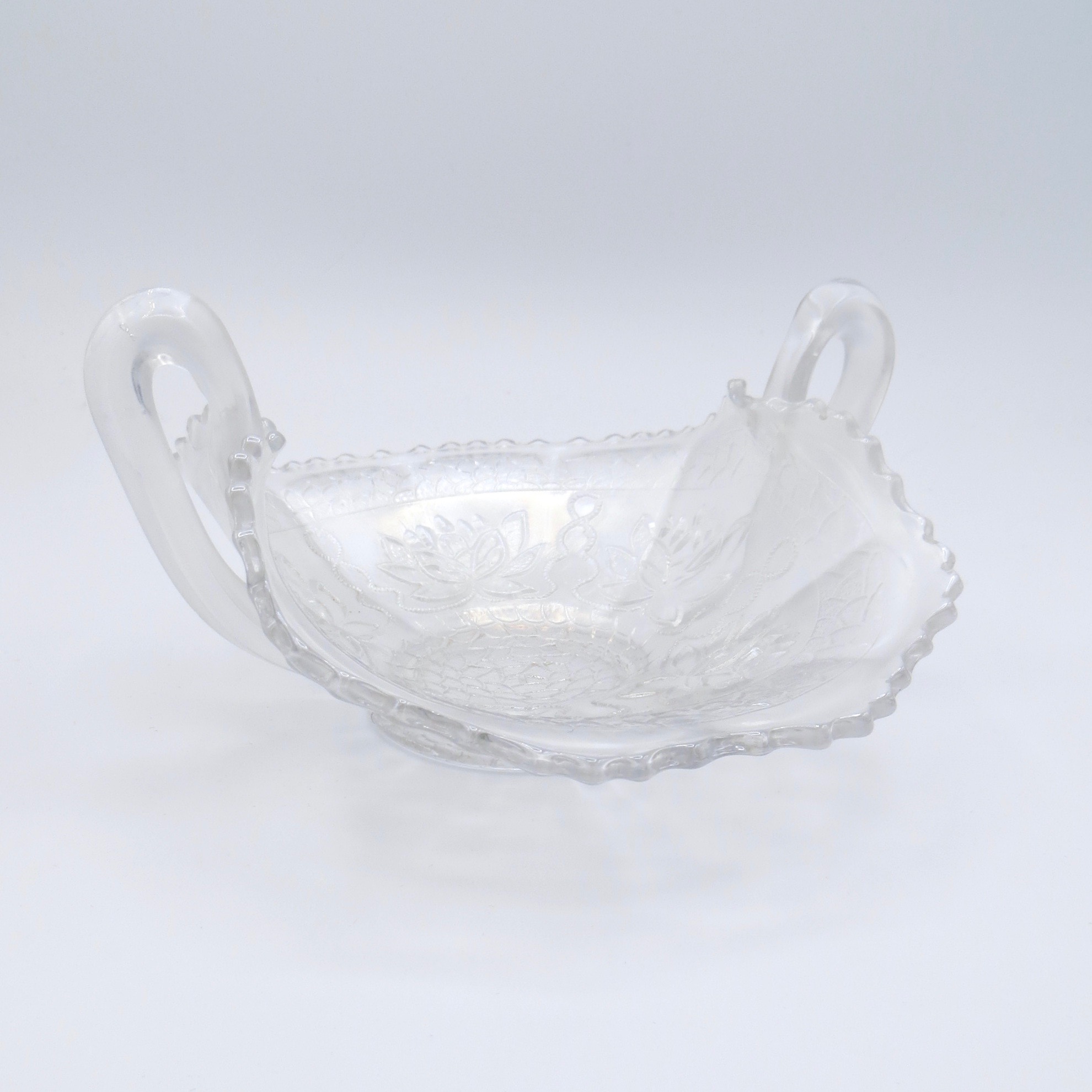 Rare White Carnival Glass Dish