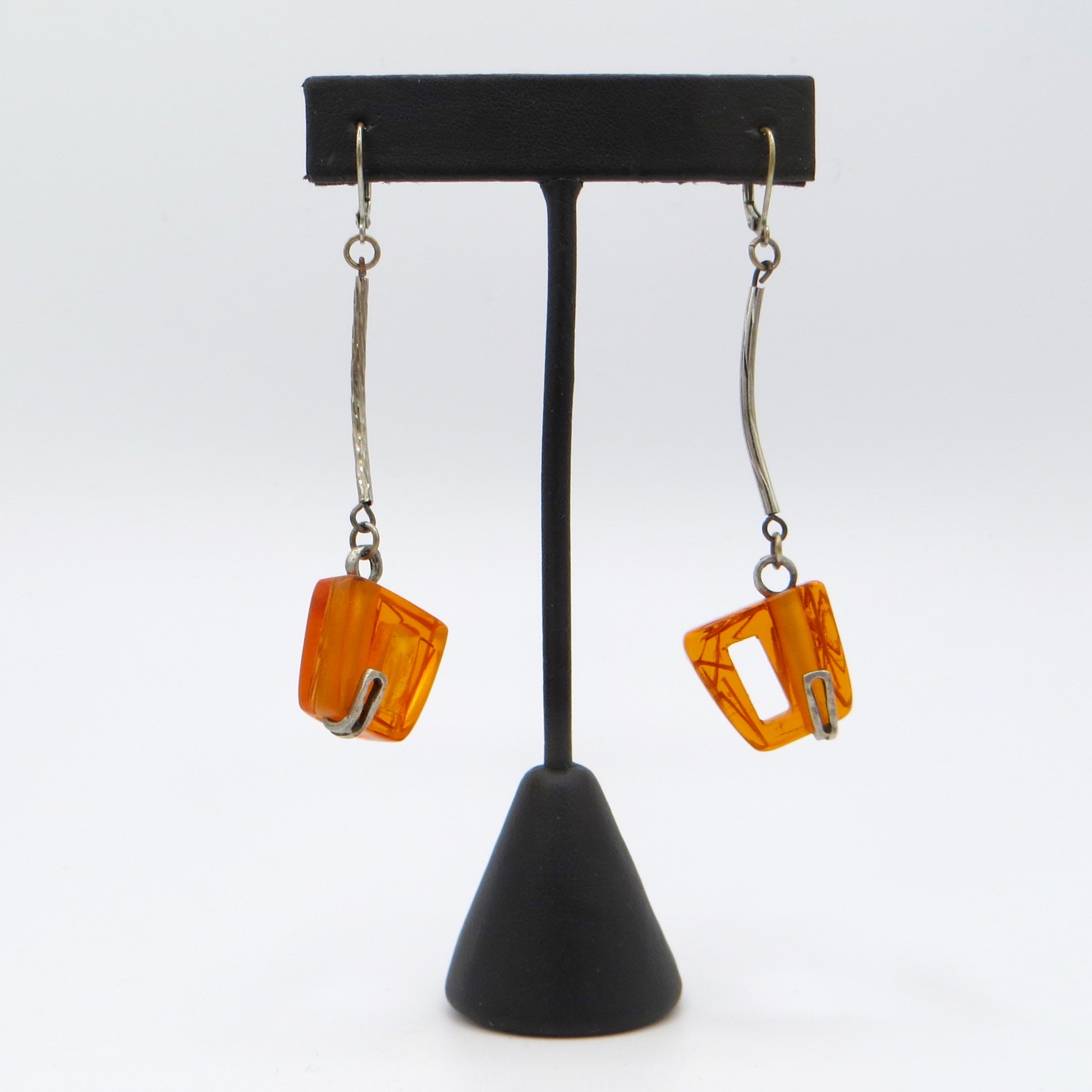 Anne-Marie Chagnon Pewter & Acrylic Earrings