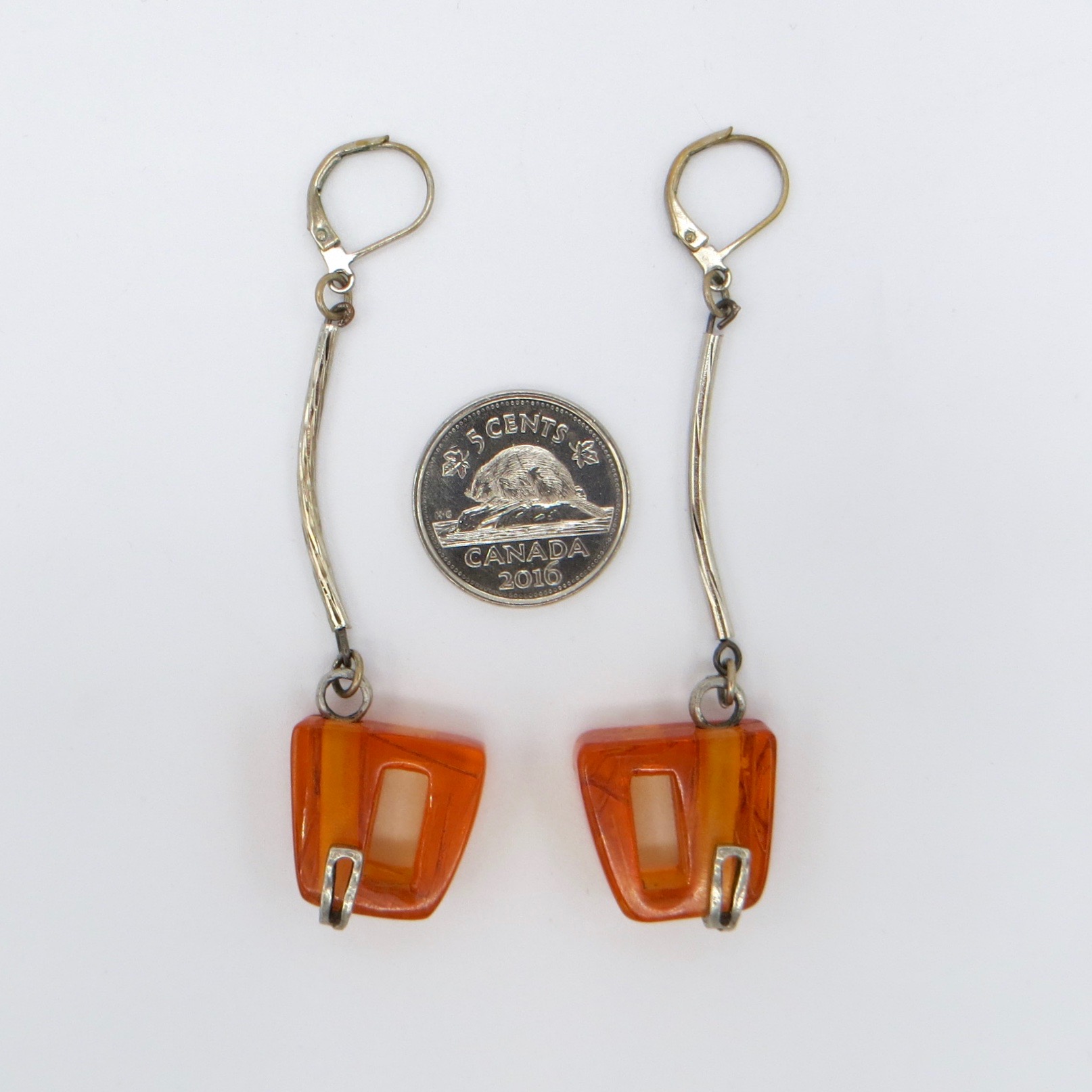 Anne-Marie Chagnon Pewter & Acrylic Earrings