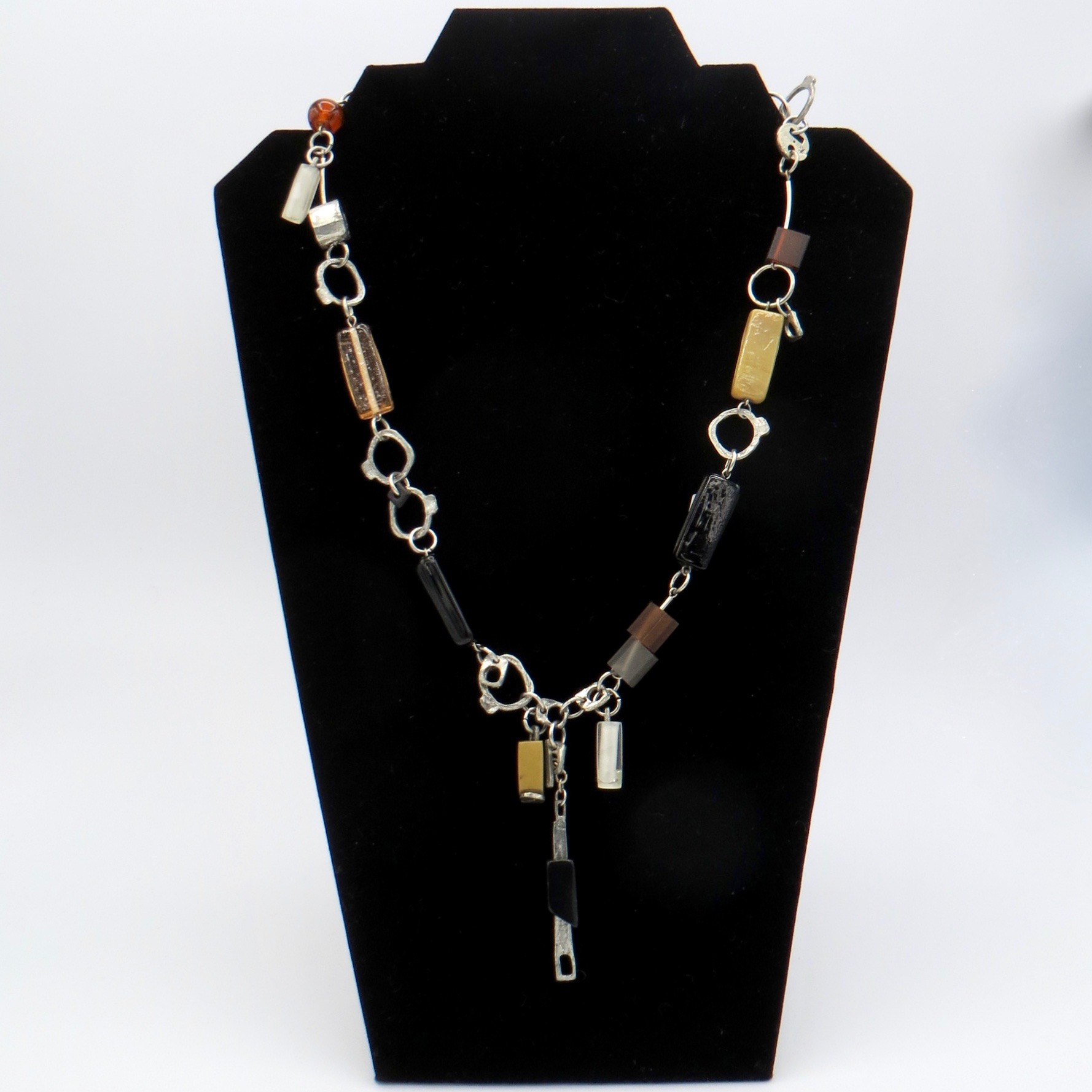 Anne-Marie Chagnon Pewter & Acrylic Necklace
