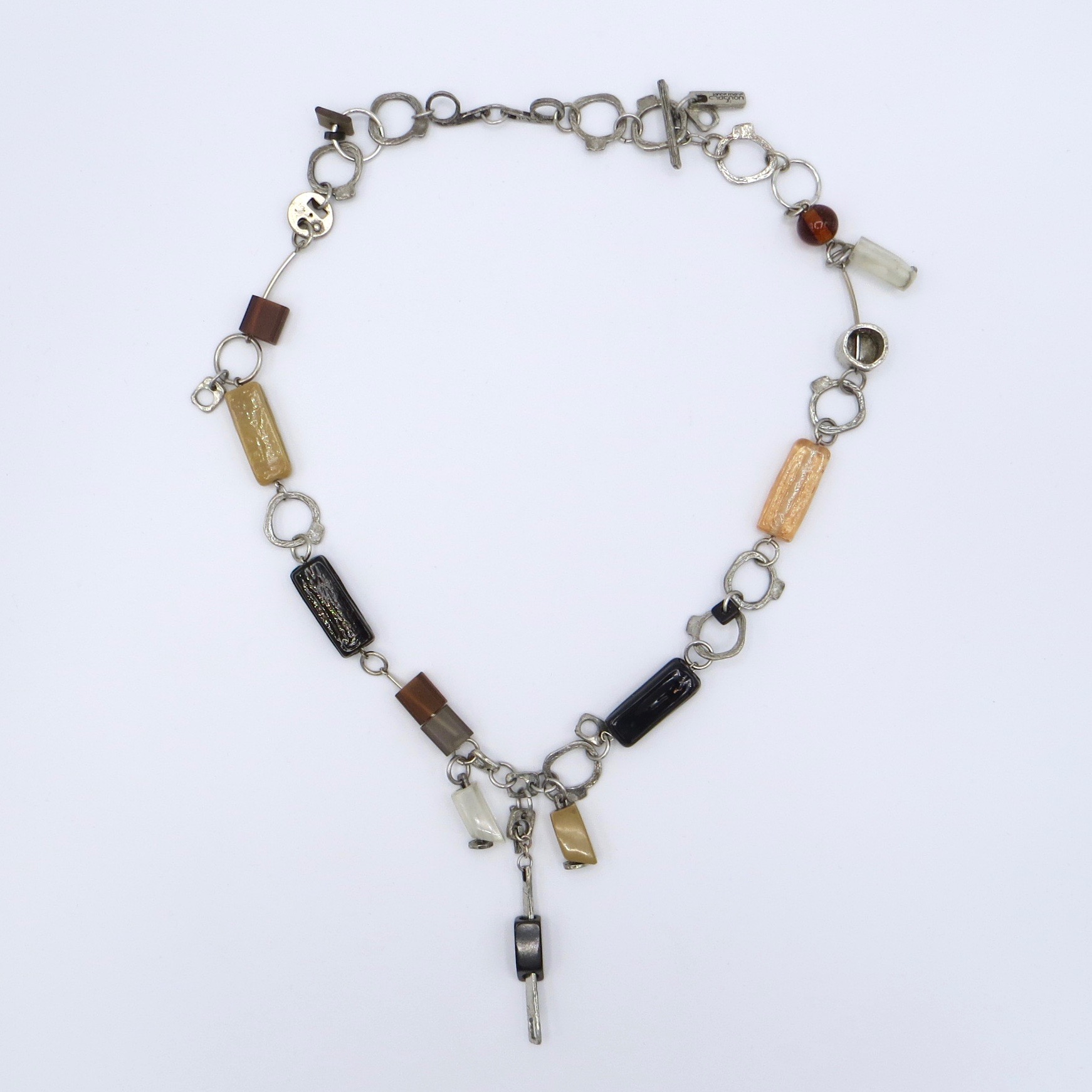 Anne-Marie Chagnon Pewter & Acrylic Necklace