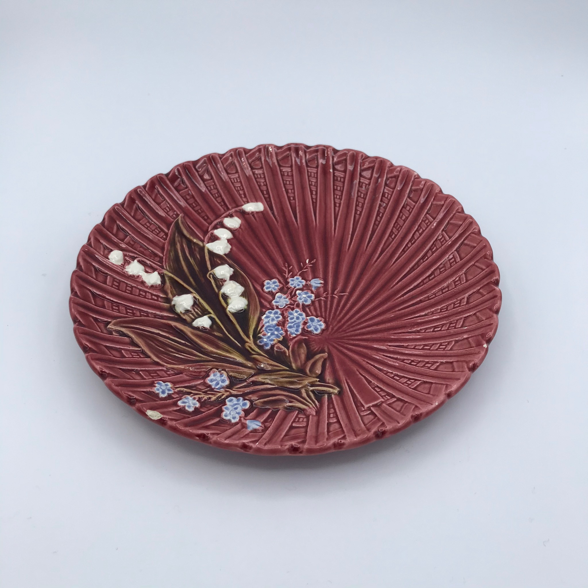 Lily of the Valley Majolica Plate