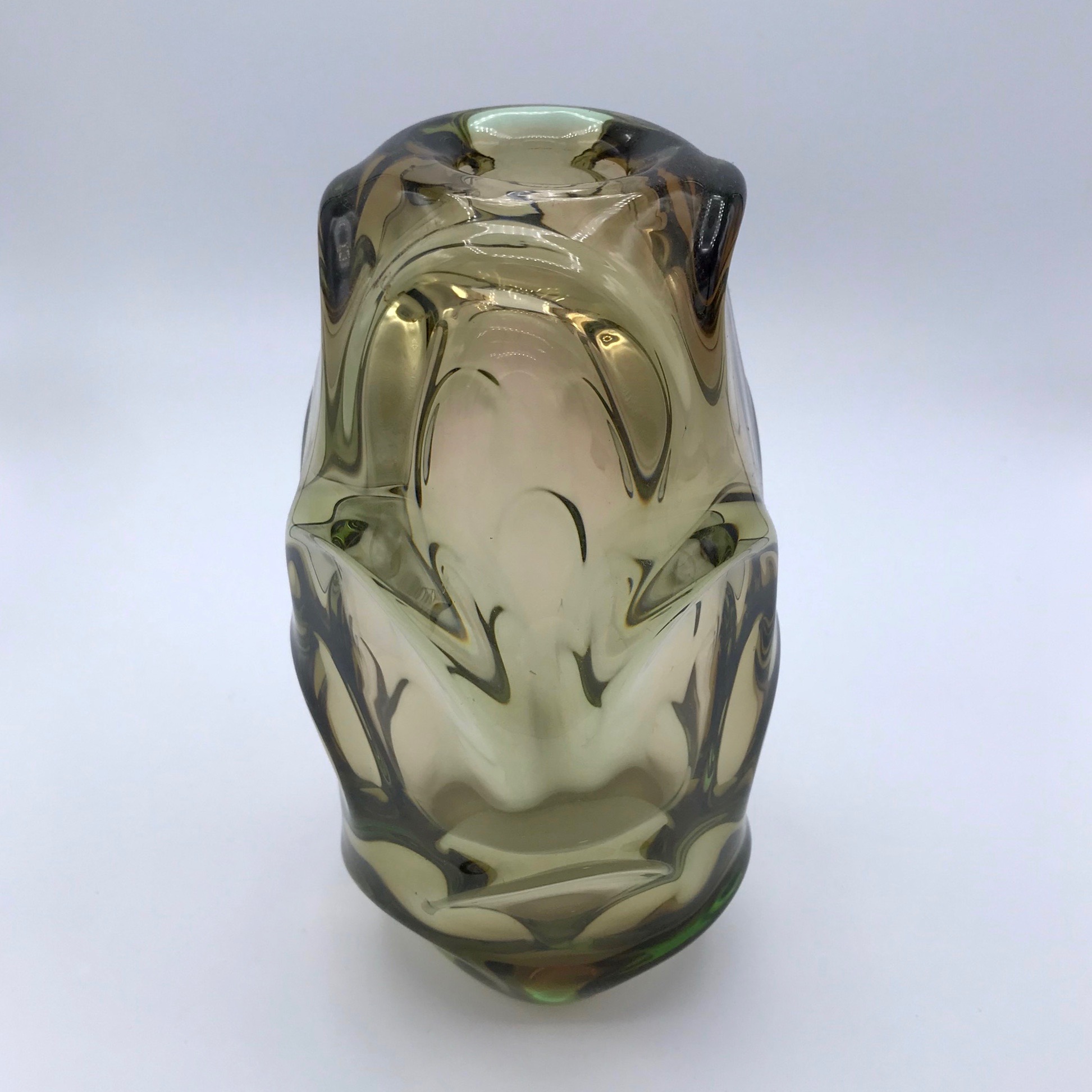 1970s Smoky Glass Vase