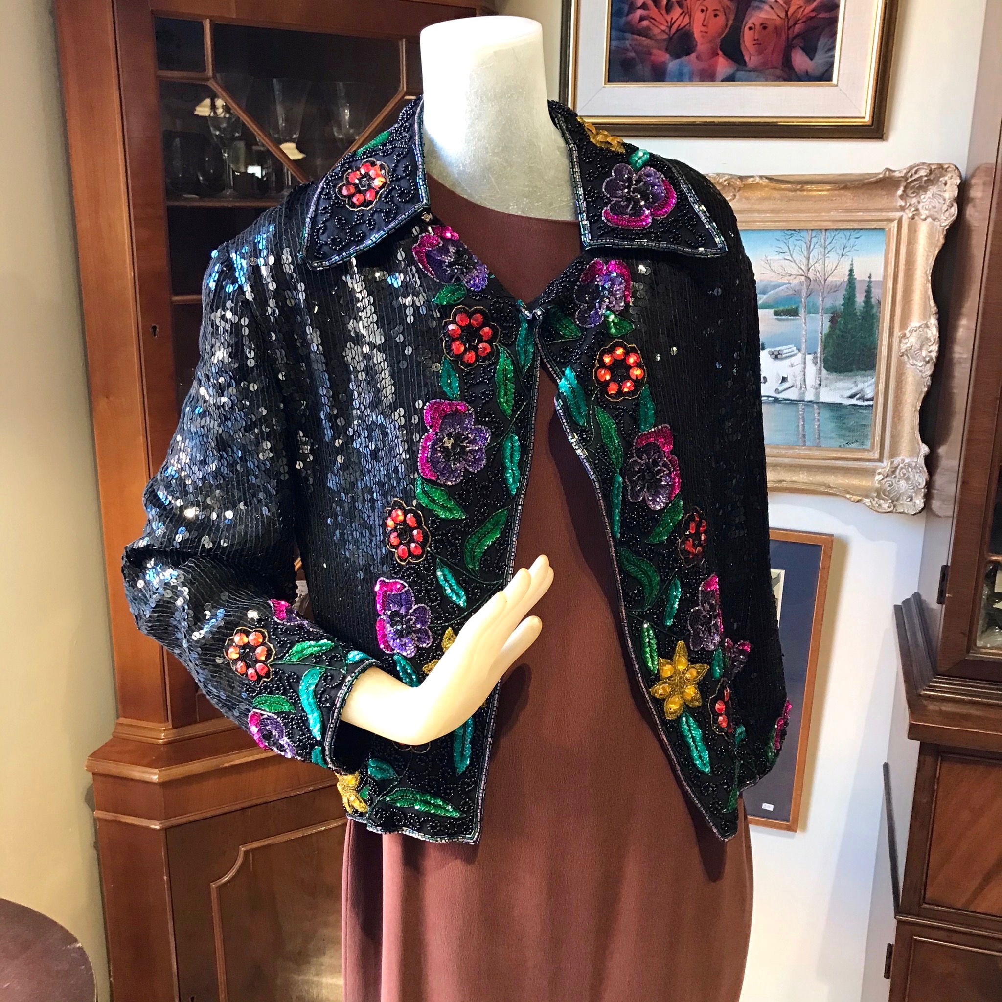 Floral Beaded Jacket – Antiques On Queen