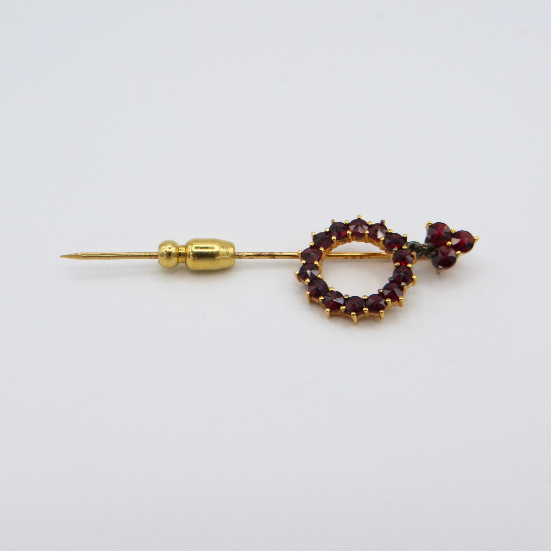 Garnet Circle Stick Pin