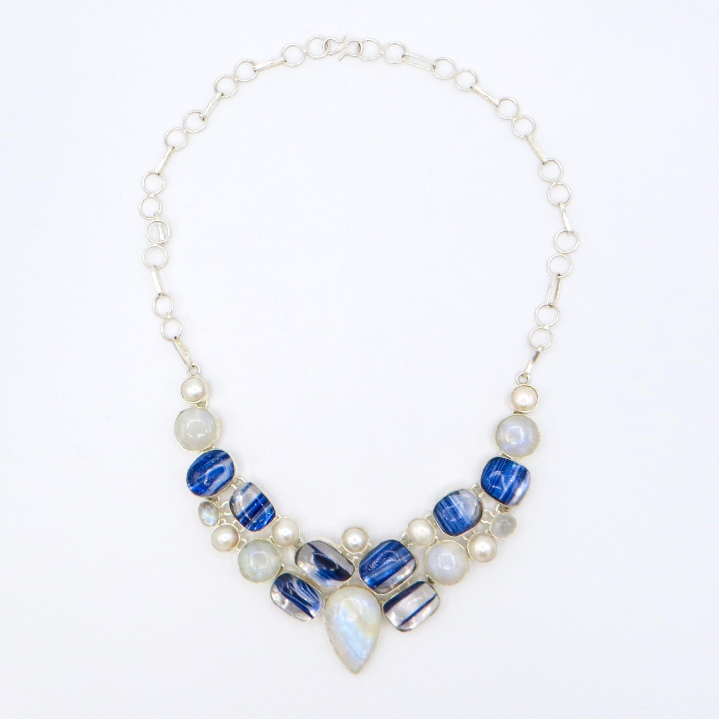 Moonstone and Murano Glass Necklace