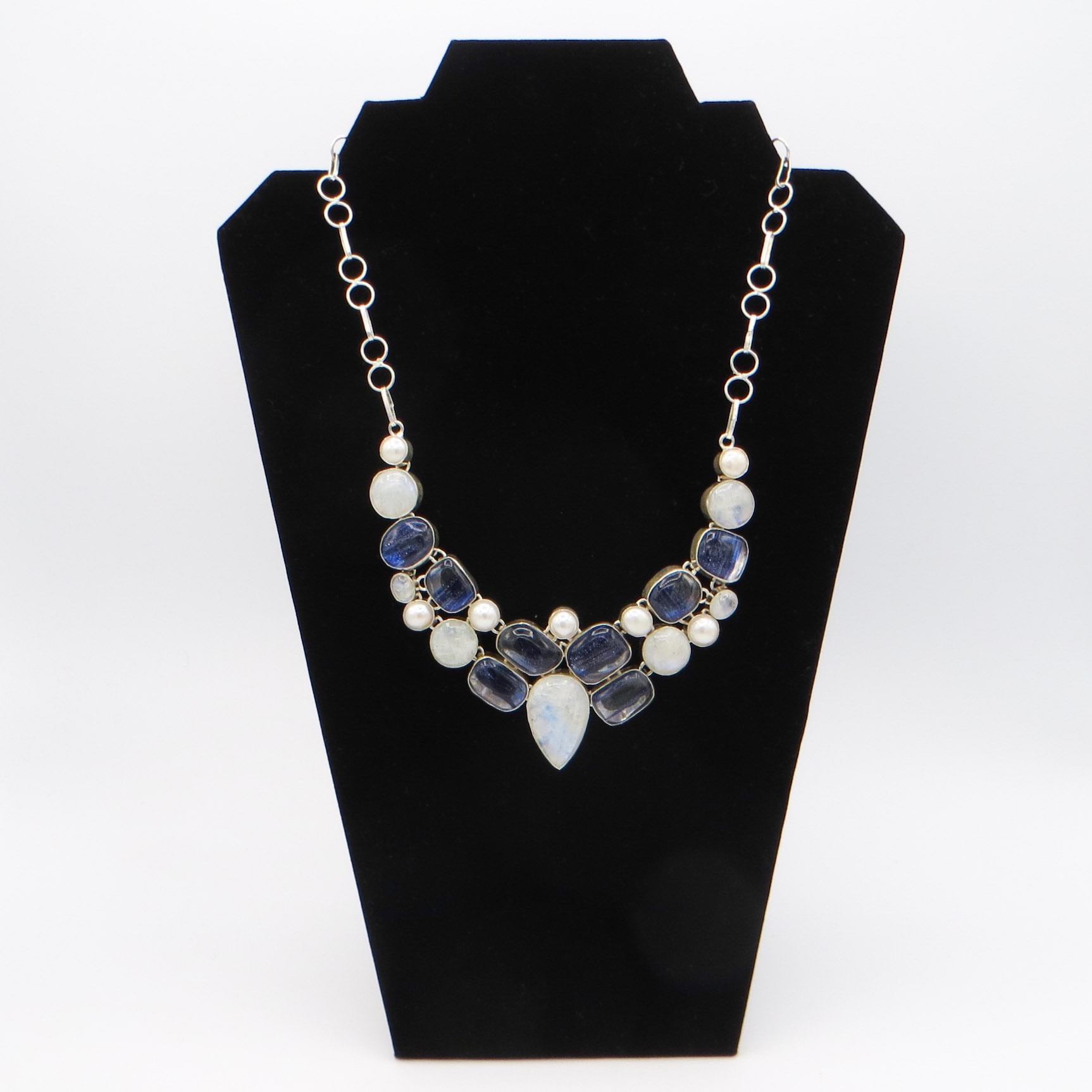 Moonstone and Murano Glass Necklace