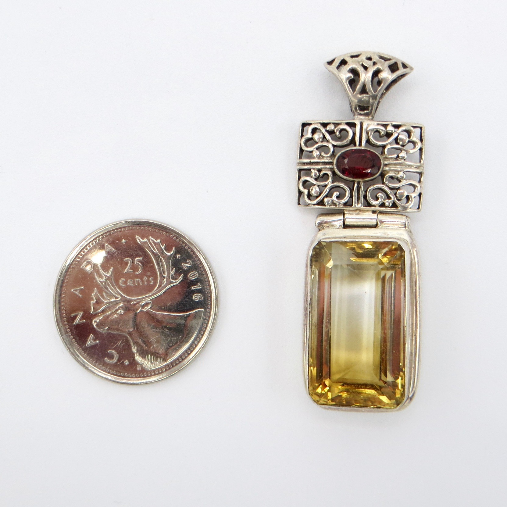 Citrine & Garnet Pendant