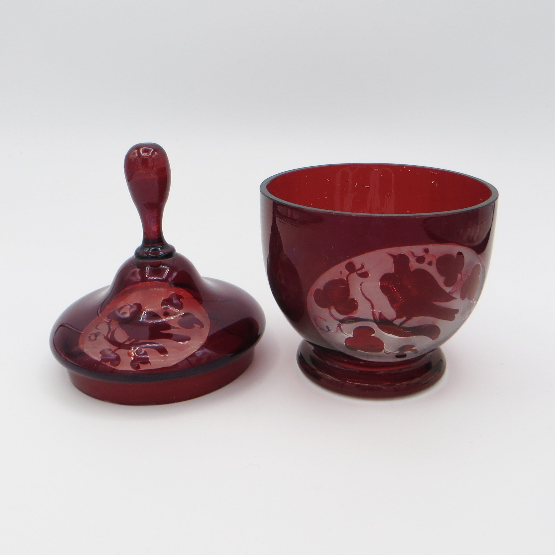 Ruby Lovebirds Candy Dish