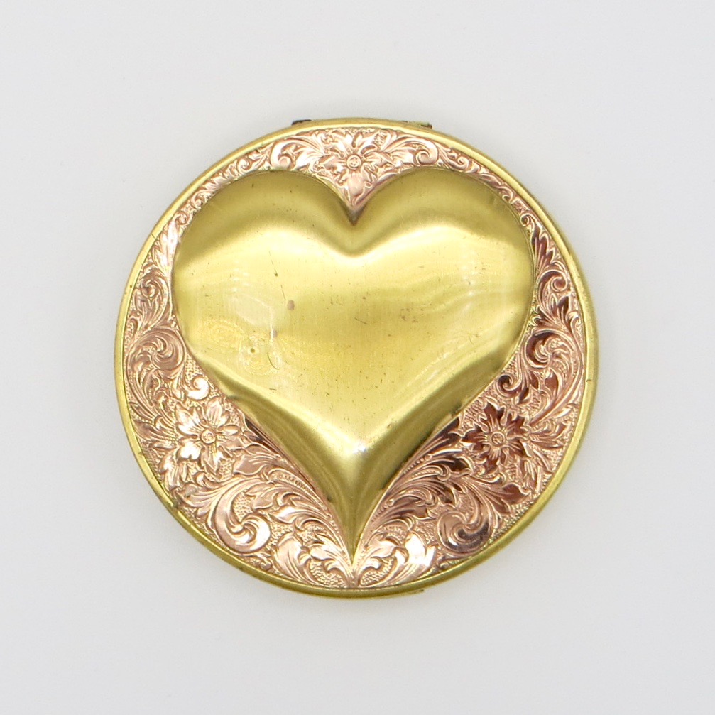 Sterling Vermeil Heart Compact