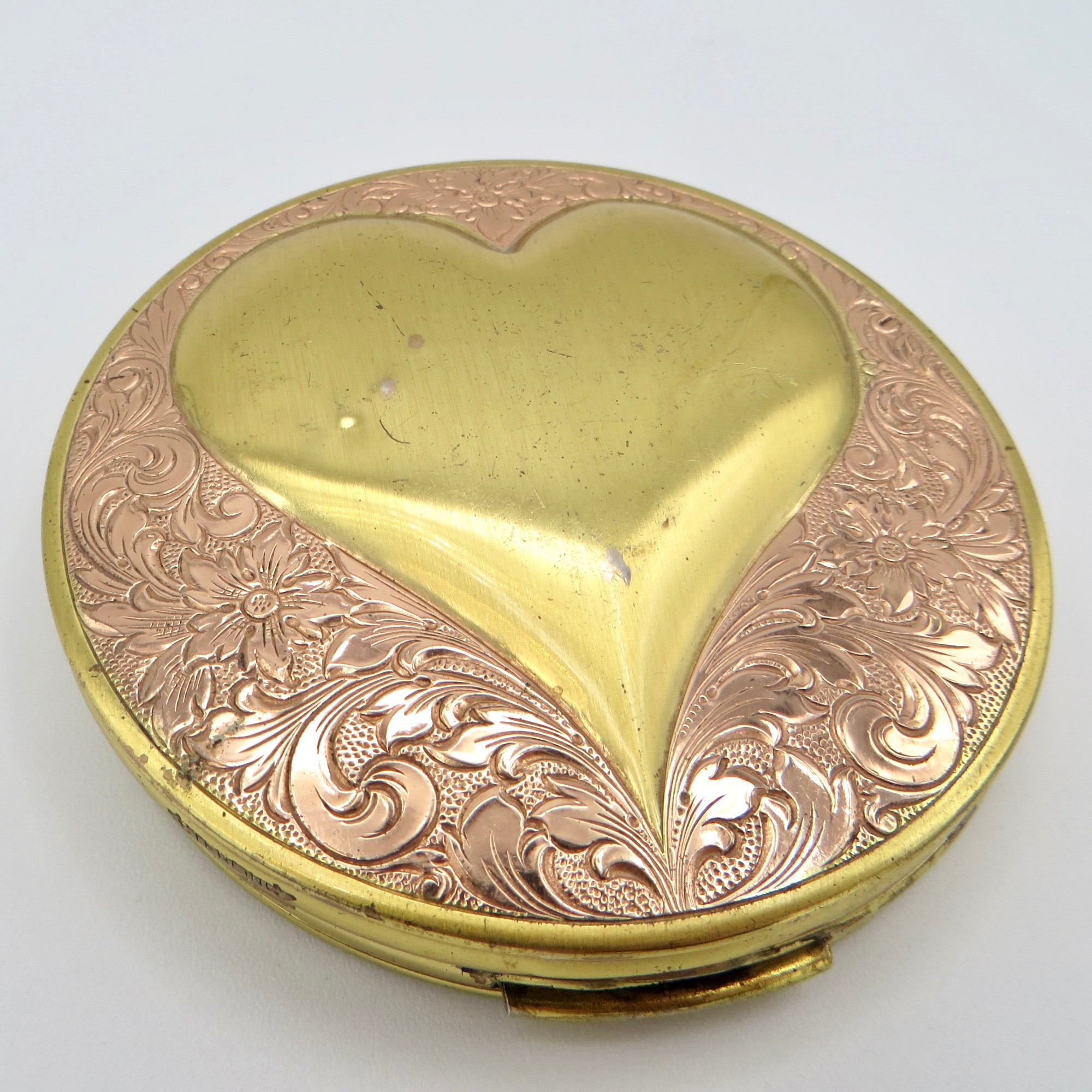 Sterling Vermeil Heart Compact