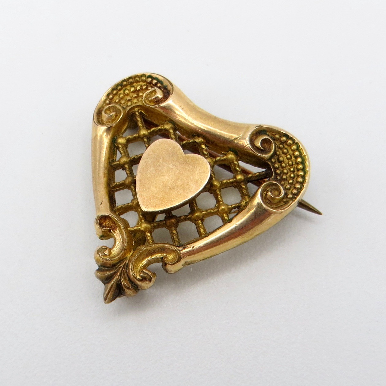 Victorian Heart Watch Pin