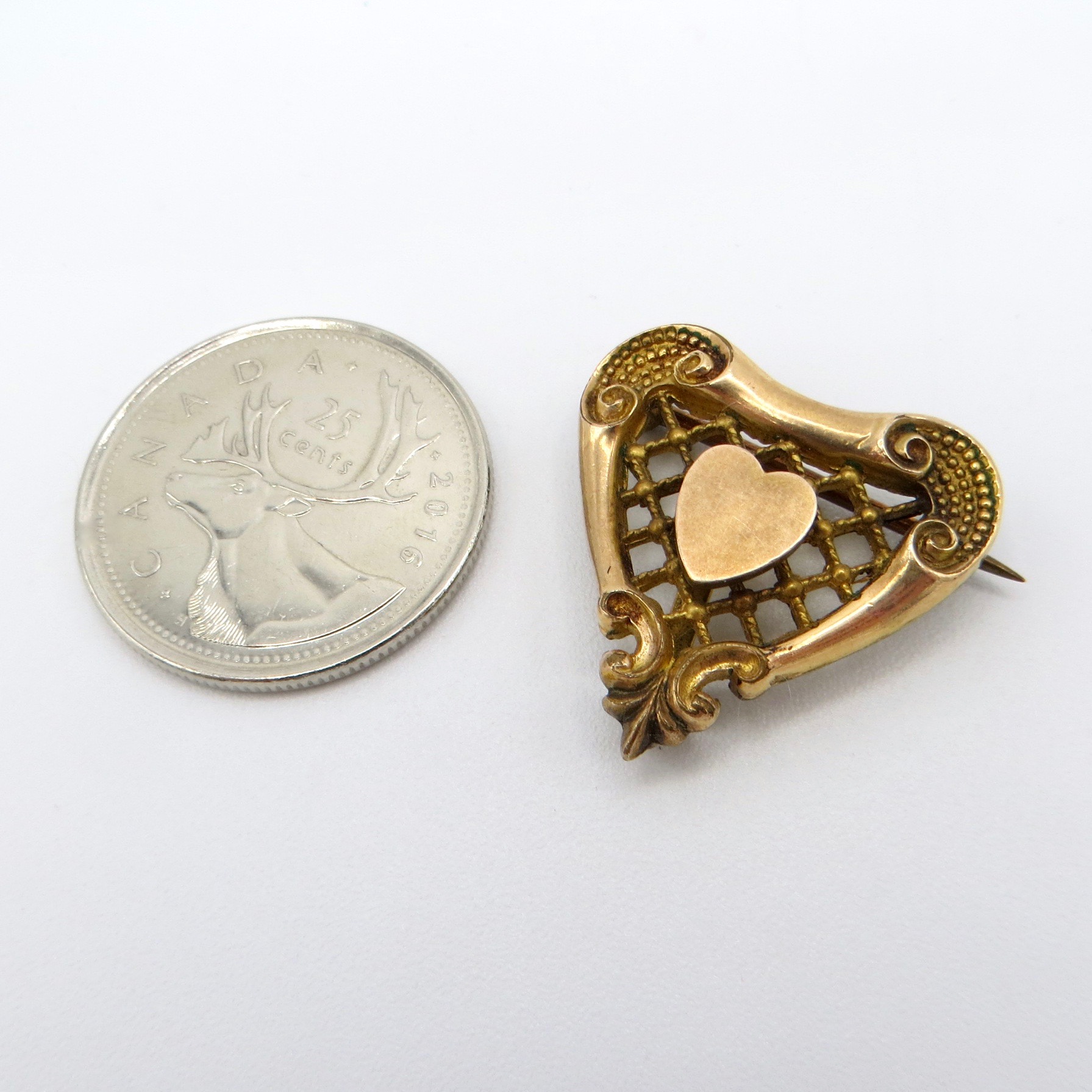 Victorian Heart Watch Pin