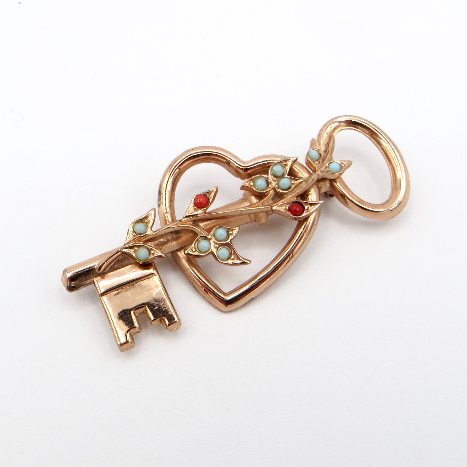 Coro "Key to My Heart" Brooch