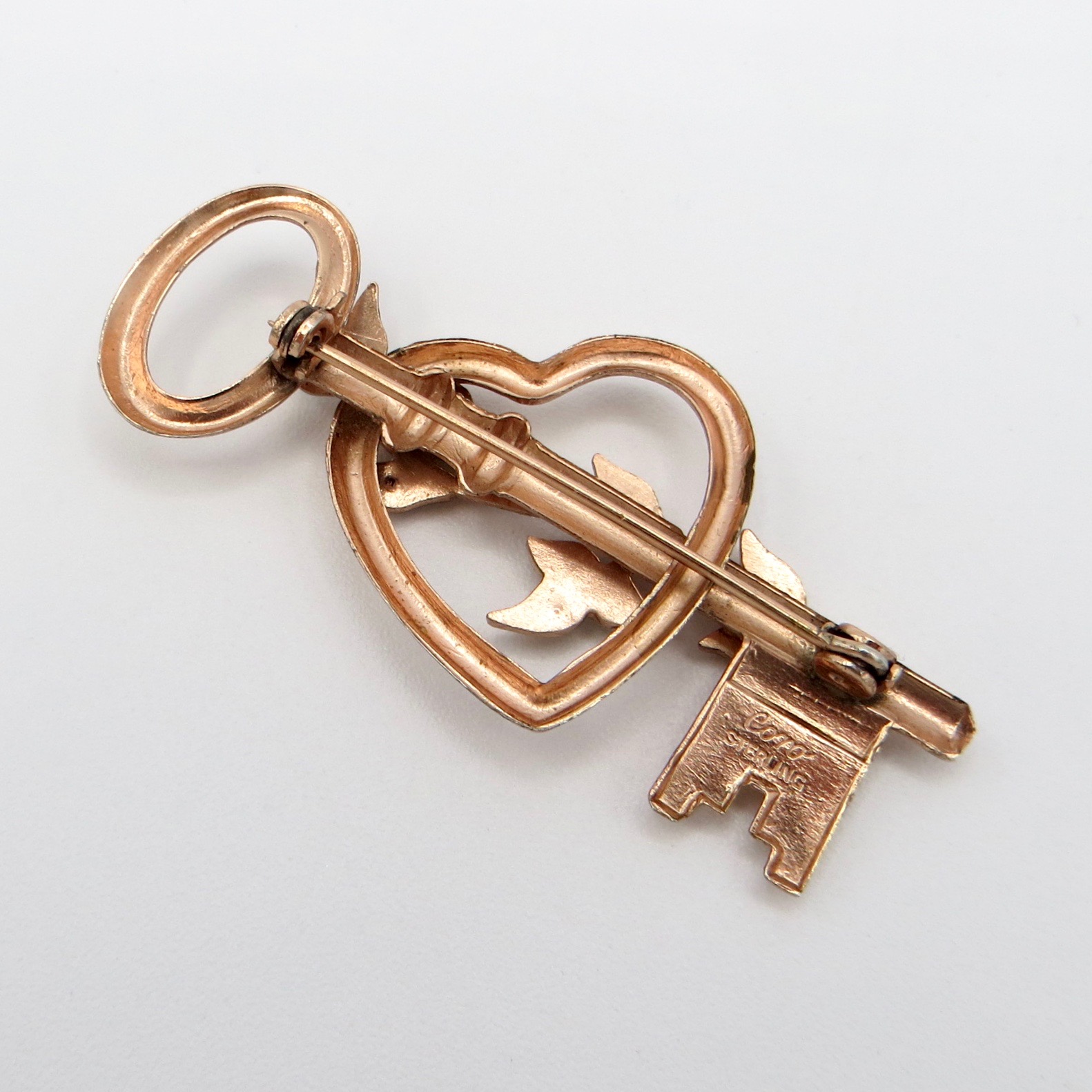 Coro "Key to My Heart" Brooch