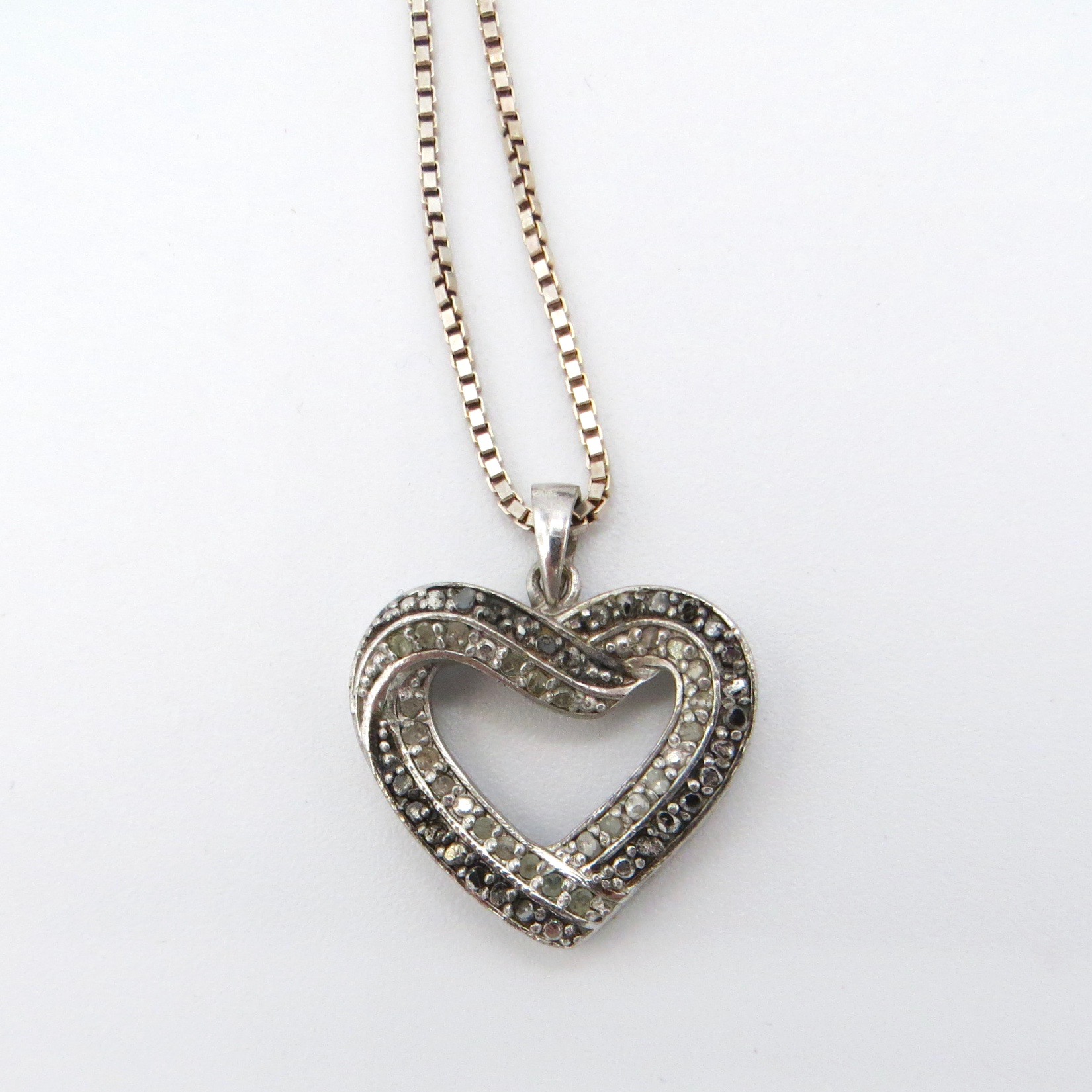 Sterling Silver & Crystal Heart Necklace