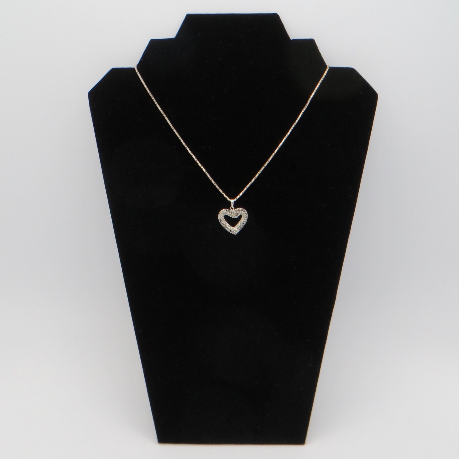 Sterling Silver & Crystal Heart Necklace