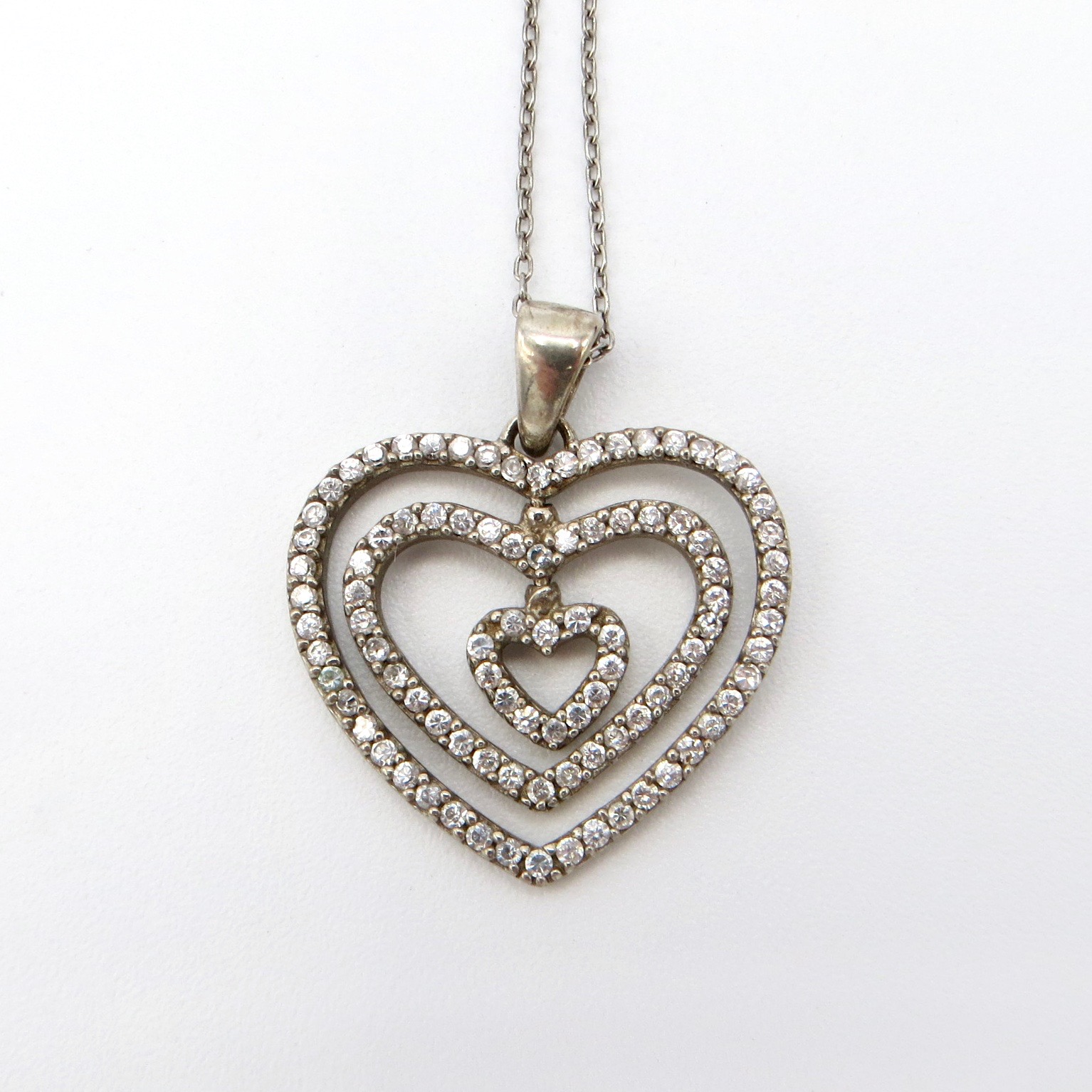 Silver & Crystal Heart Pendant