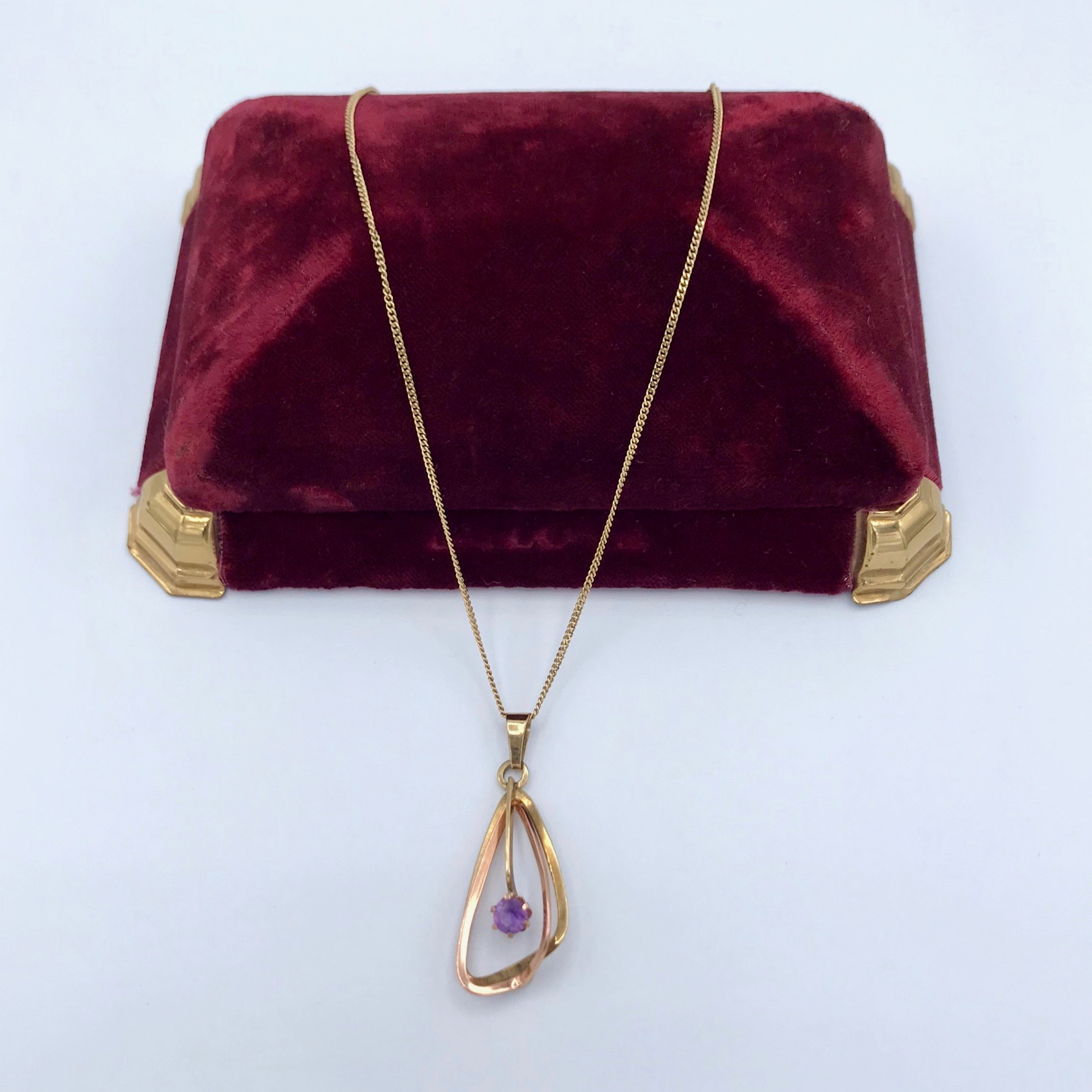 Gold & Amethyst Drop Necklace